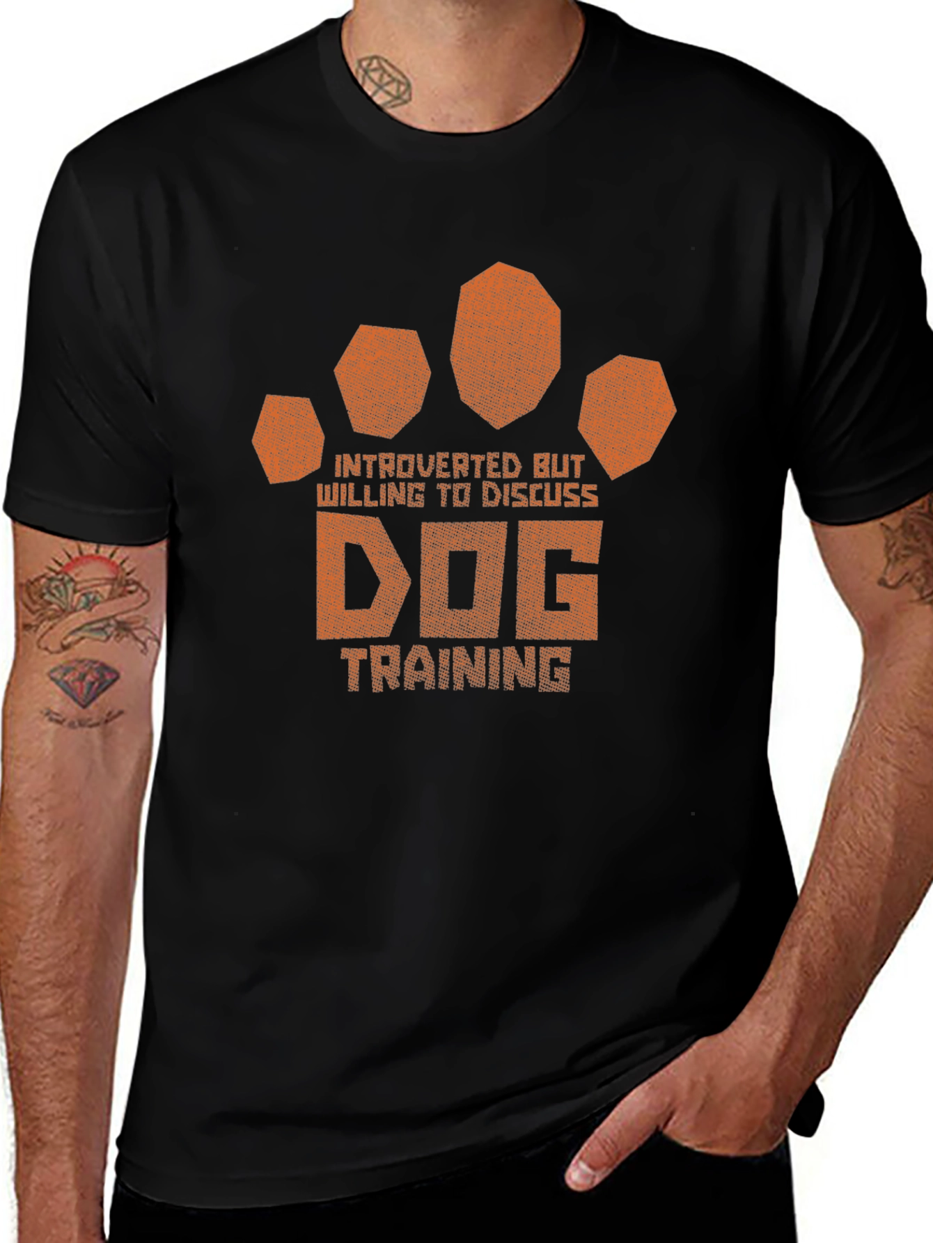 Introverted Dog Training Paw Print T-Shirt