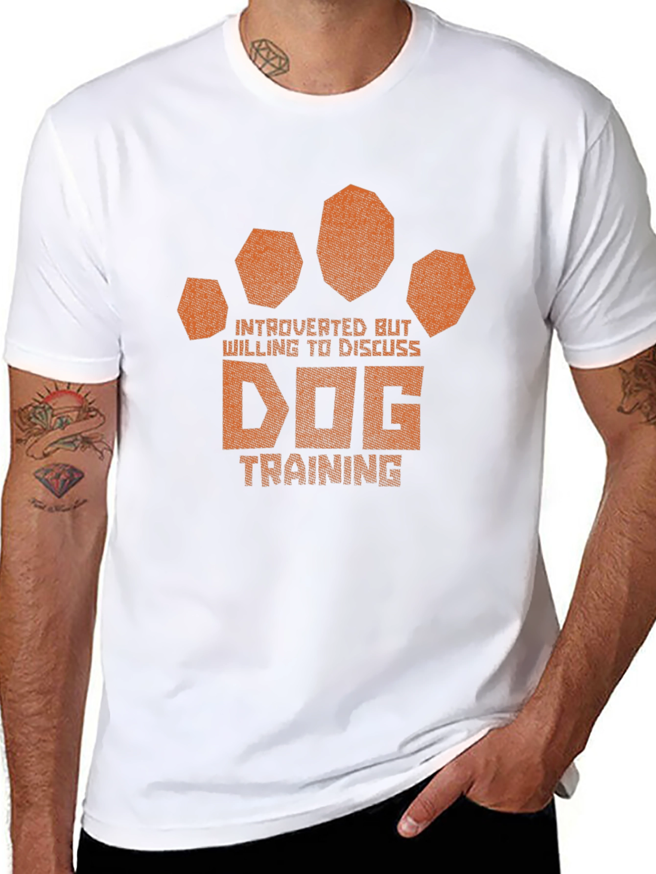 Introverted Dog Training Paw Print T-Shirt