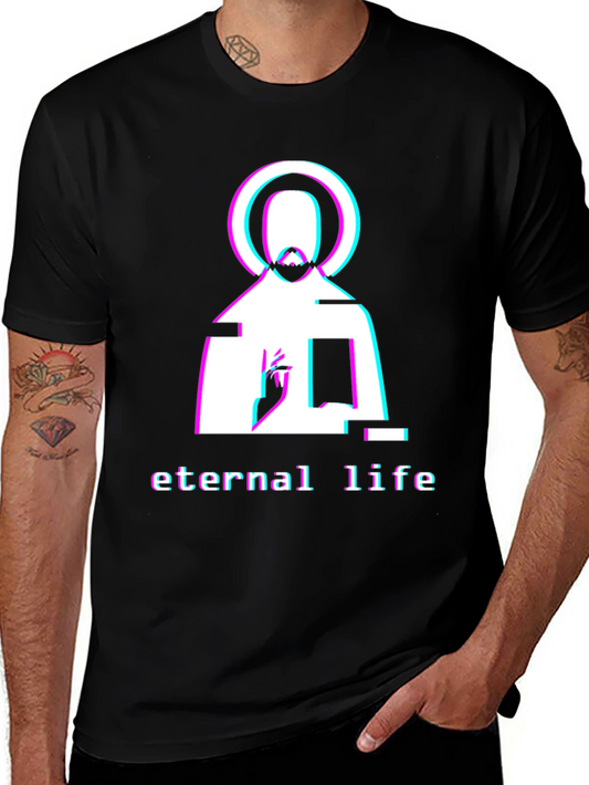Eternal Life Graphic Tee - Glitch Style