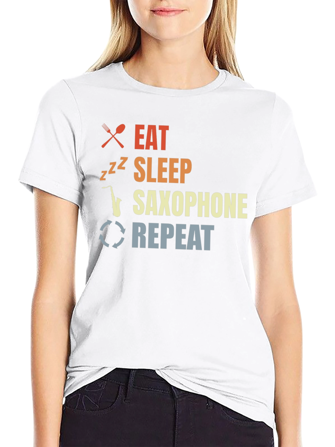 Eat Sleep Saxophone Repeat T-Shirt