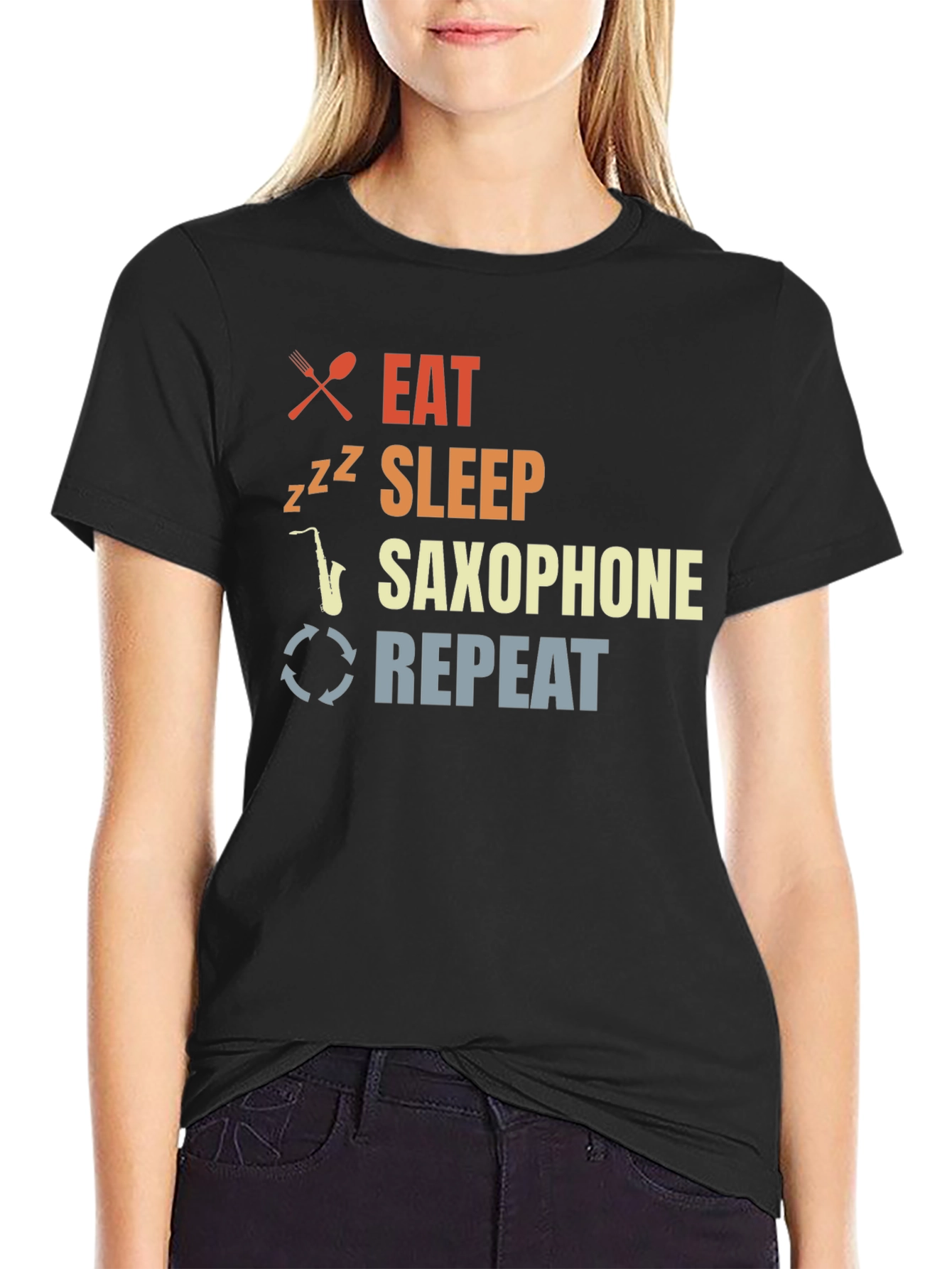 Eat Sleep Saxophone Repeat T-Shirt