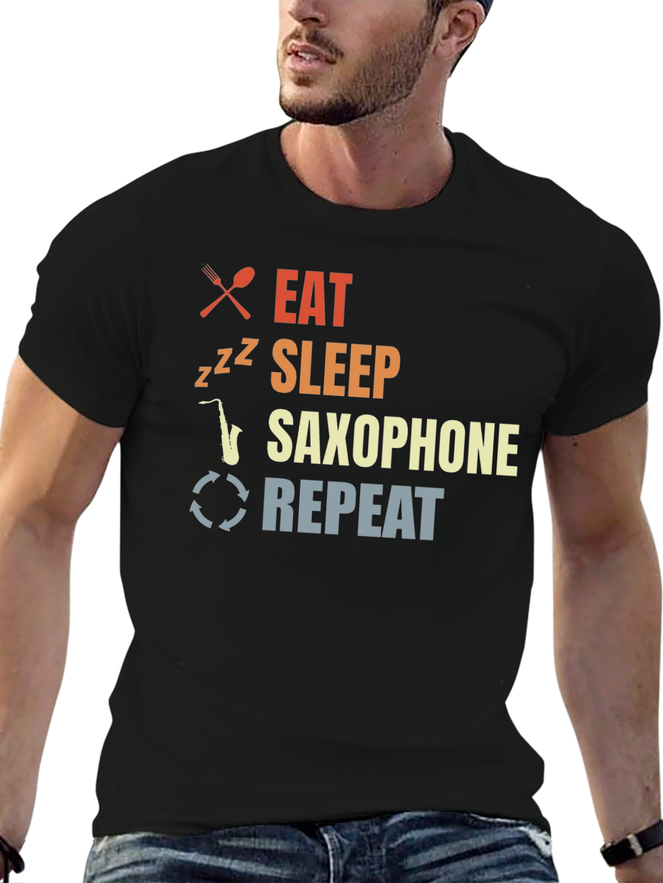 Eat Sleep Saxophone Repeat T-Shirt