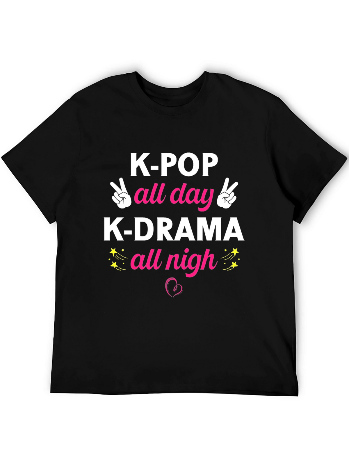 K-POP All Day K-DRAMA All Nigh Graphic T-Shirt