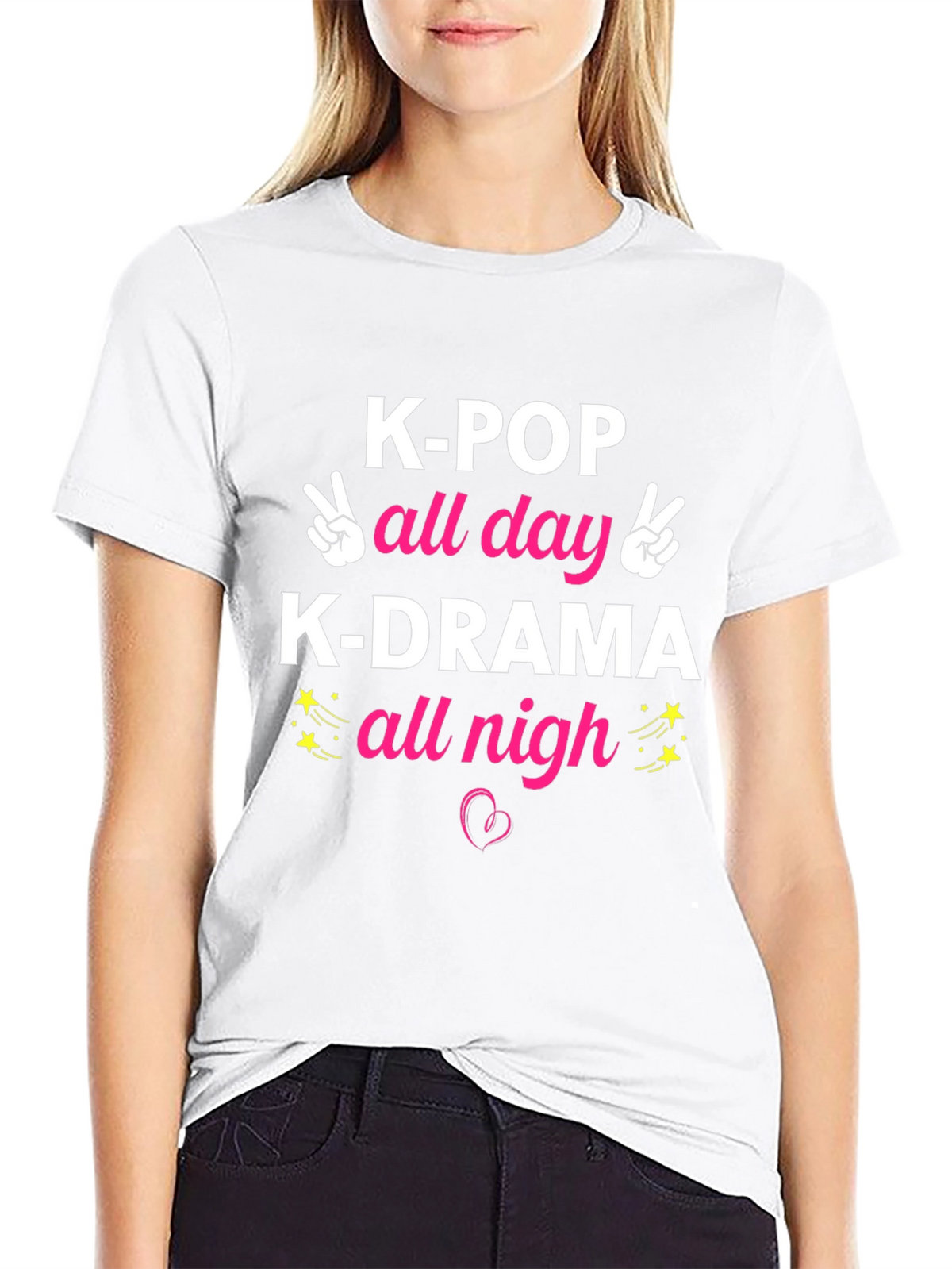 K-POP All Day K-DRAMA All Nigh Graphic T-Shirt