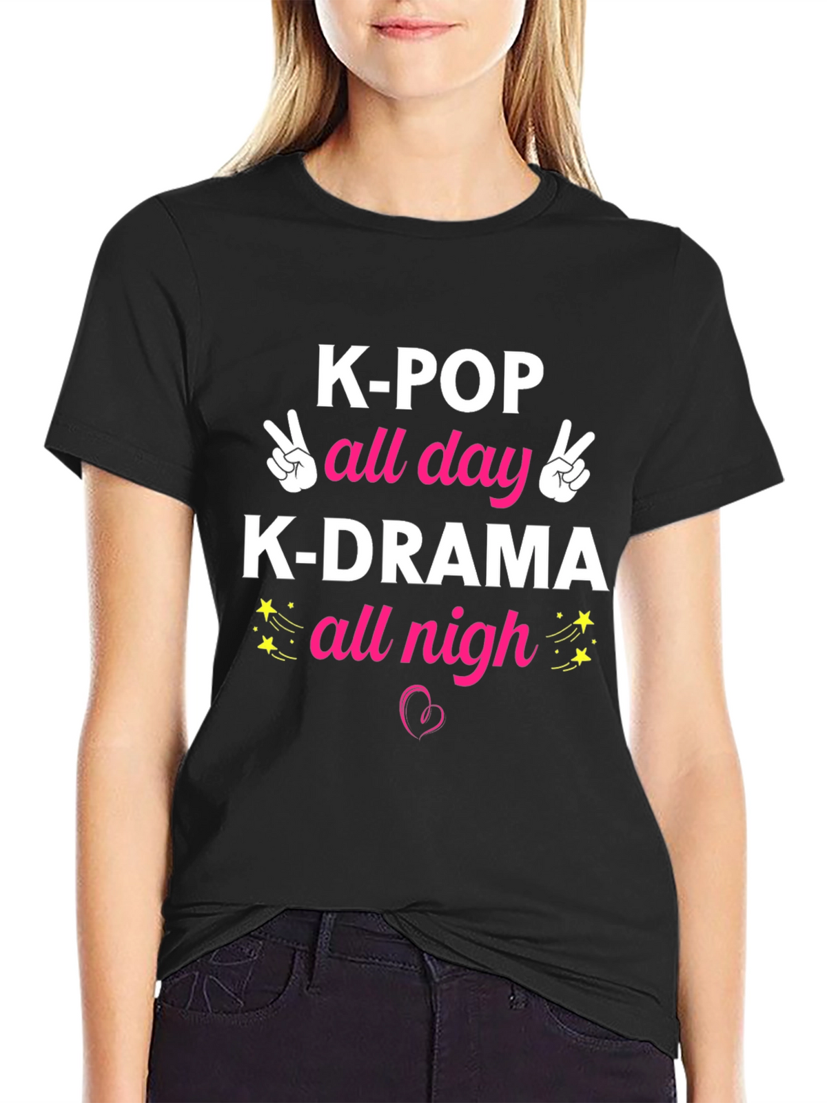K-POP All Day K-DRAMA All Nigh Graphic T-Shirt