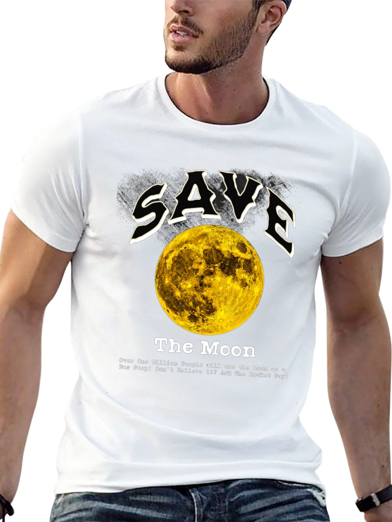 Save the Moon Graphic Tee - Outer Space Awareness