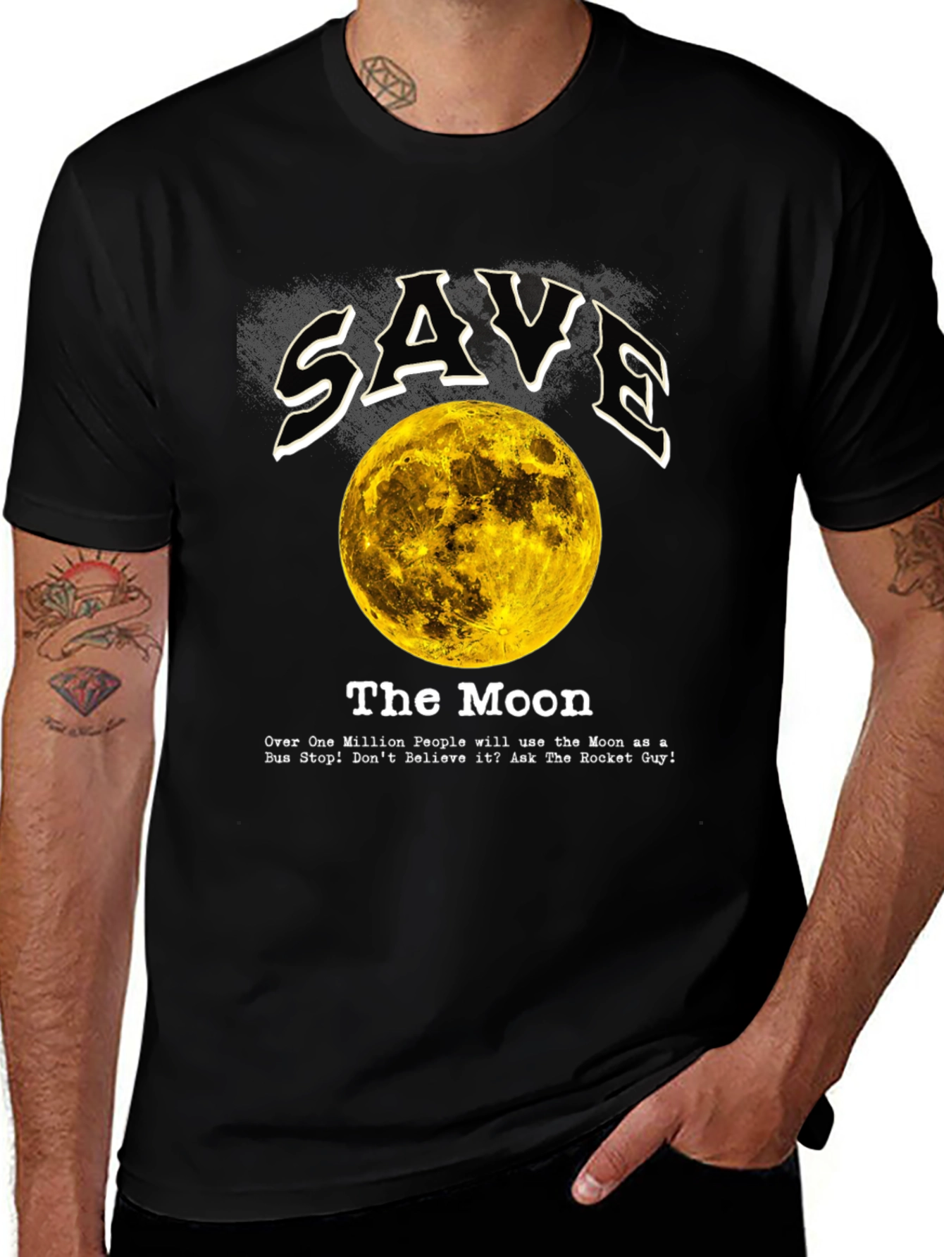 Save the Moon Graphic Tee - Outer Space Awareness