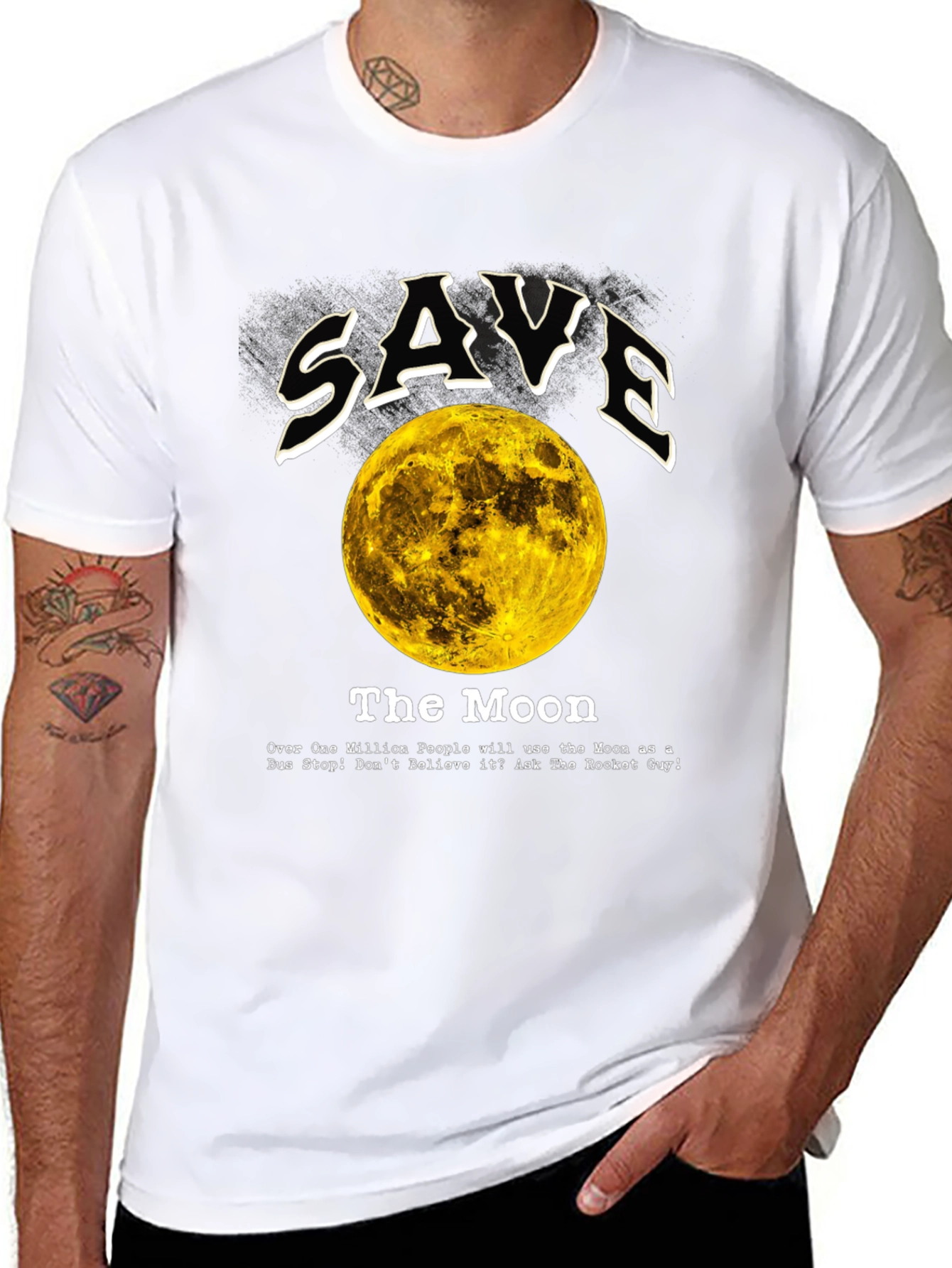 Save the Moon Graphic Tee - Outer Space Awareness