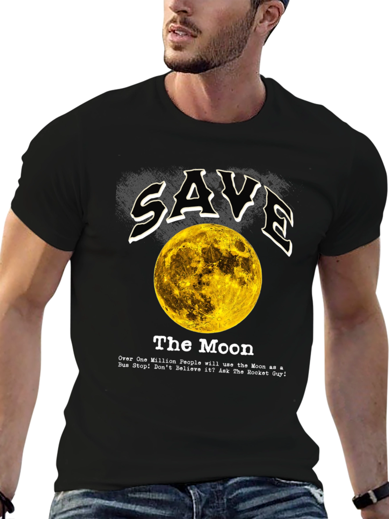 Save the Moon Graphic Tee - Outer Space Awareness