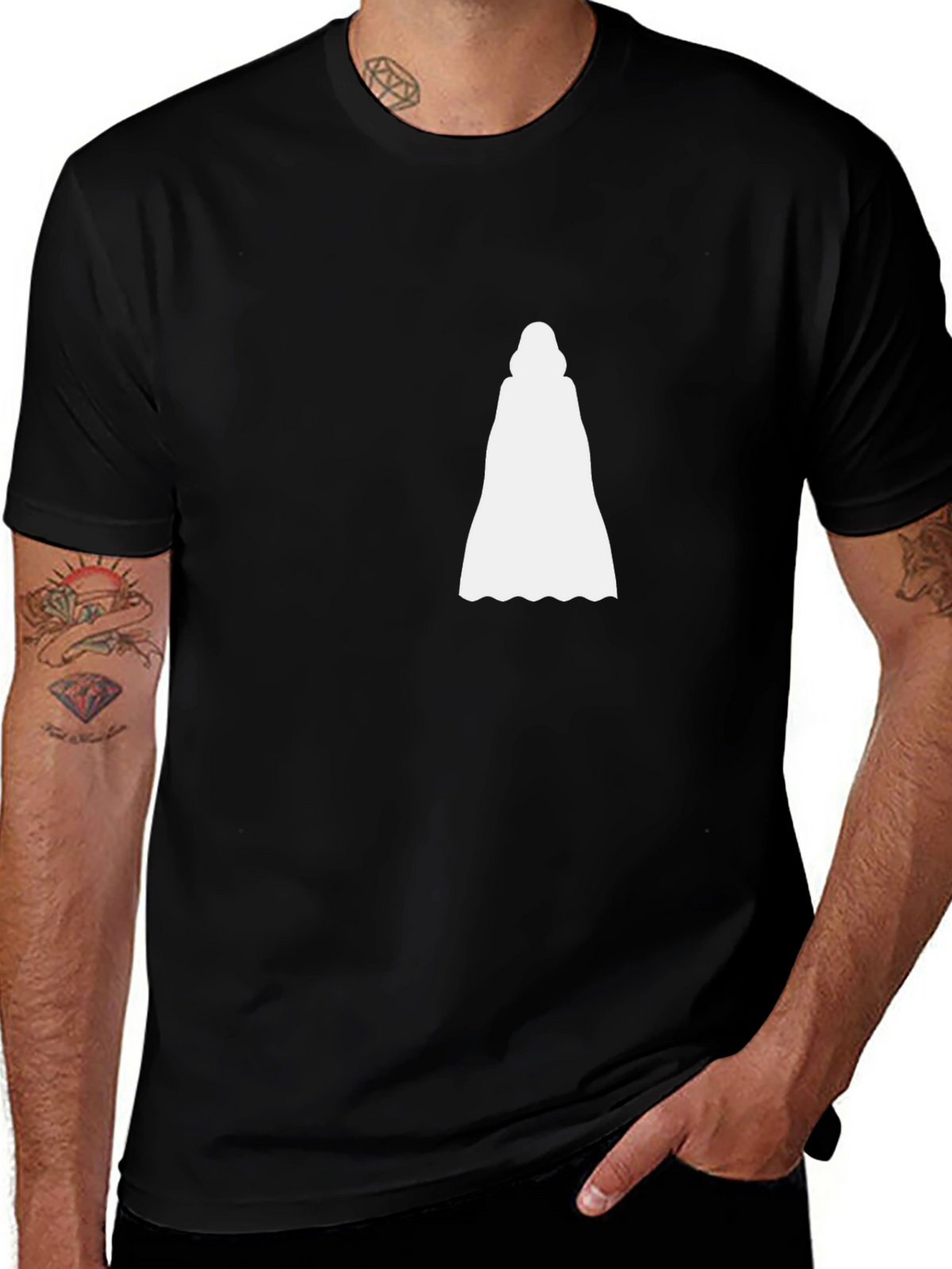 Mystic Cloak Graphic Tee - Black Cotton Shirt