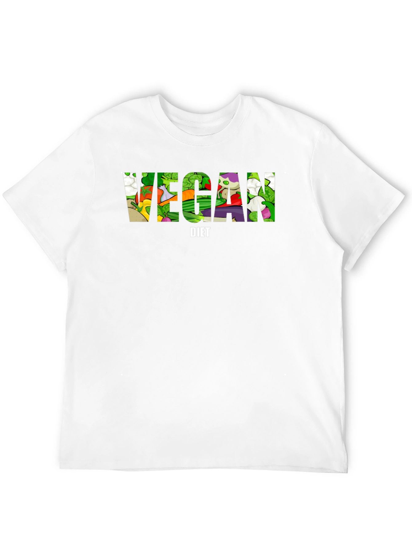 Vegan Diet T-Shirt - Black Cotton Graphic Tee