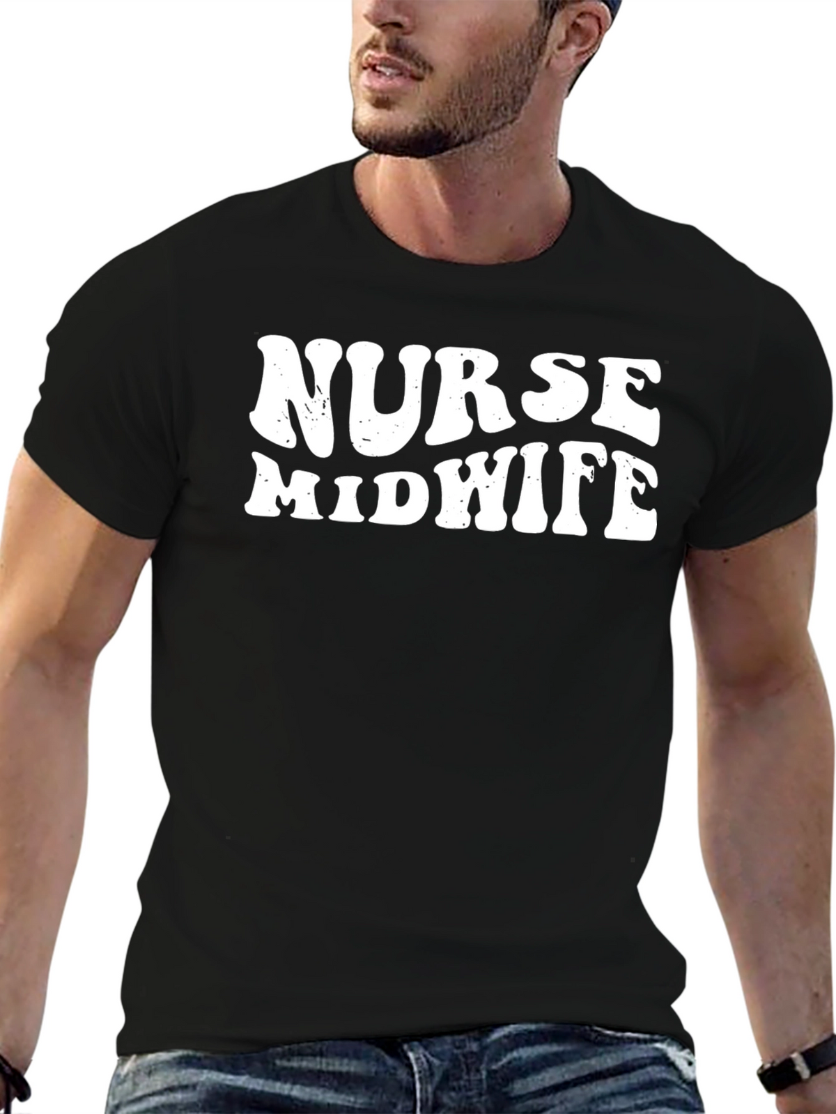Nurse Midwife Graphic T-Shirt - Black