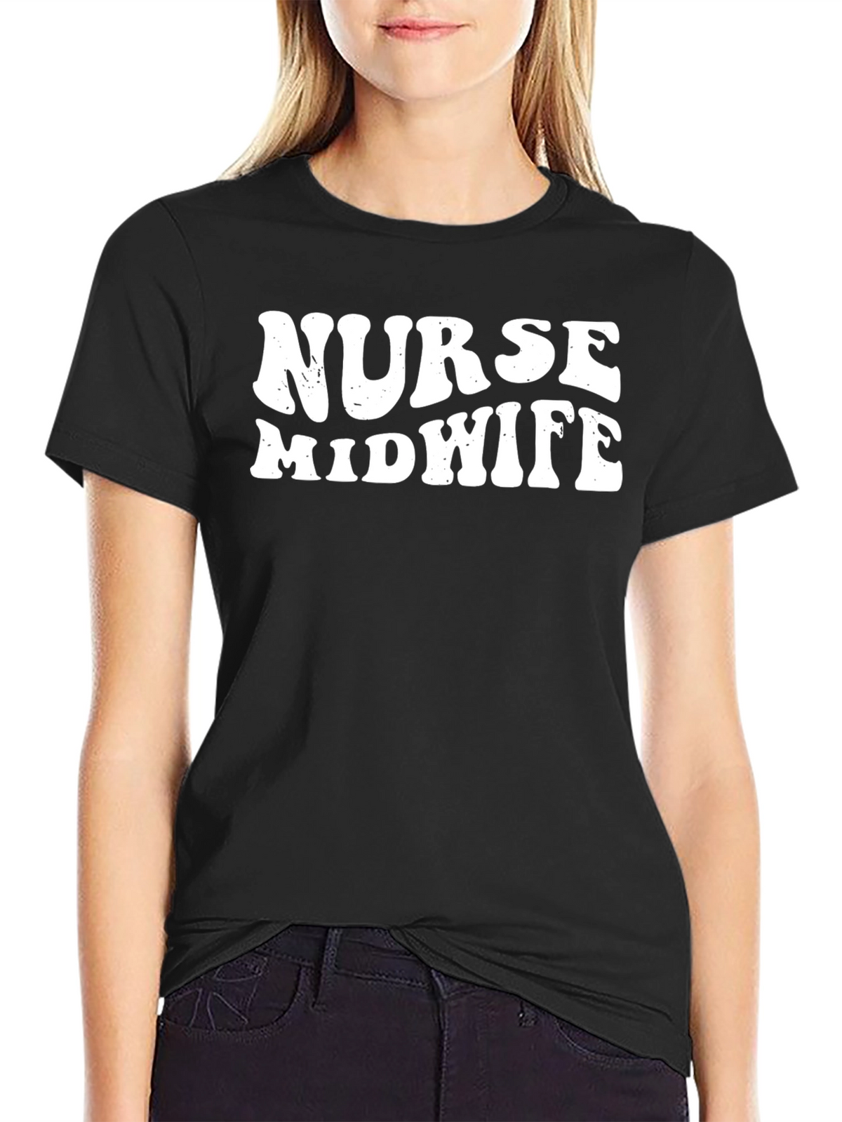 Nurse Midwife Graphic T-Shirt - Black