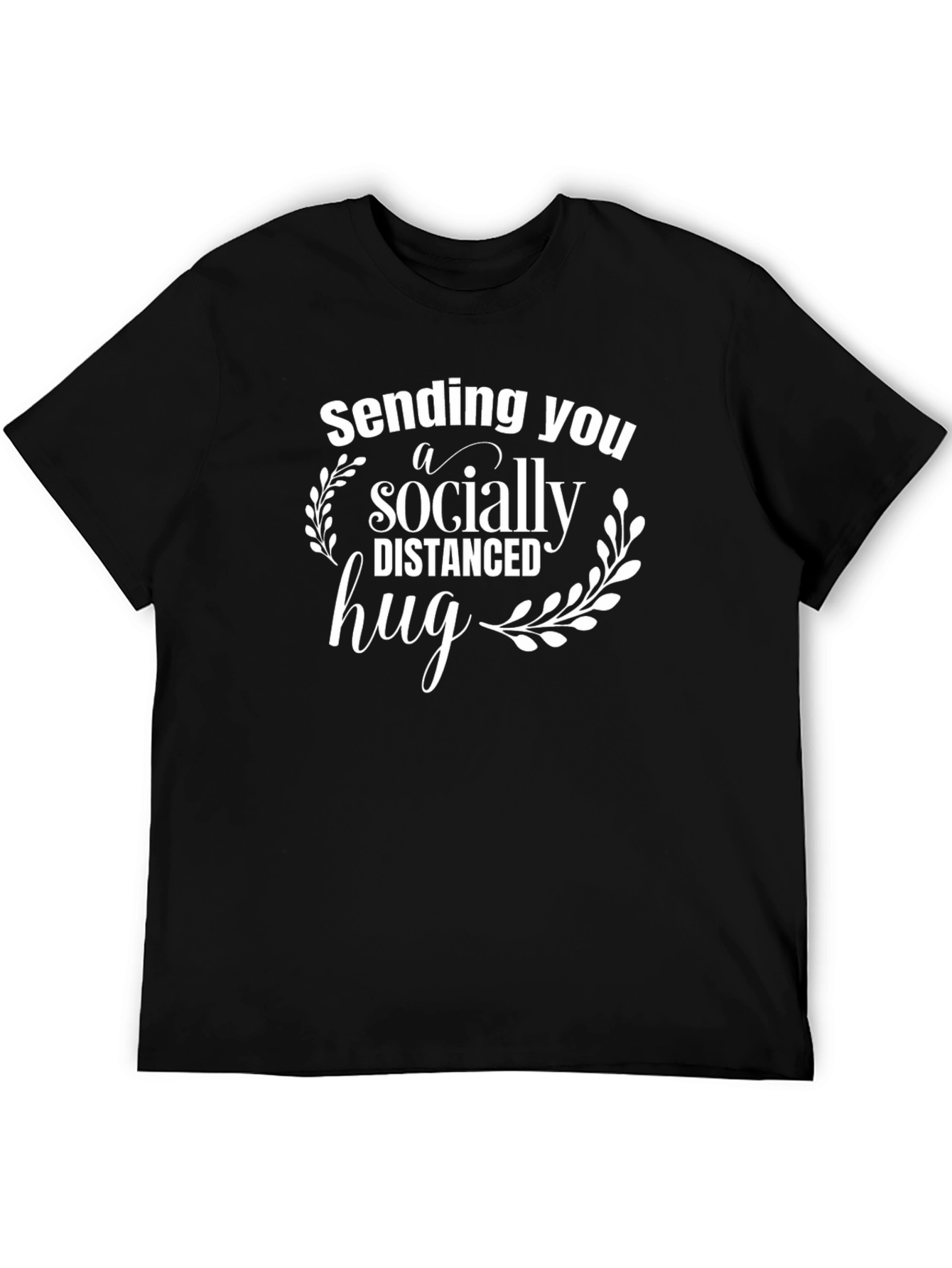 Socially Distanced Hug Graphic T-Shirt - Black