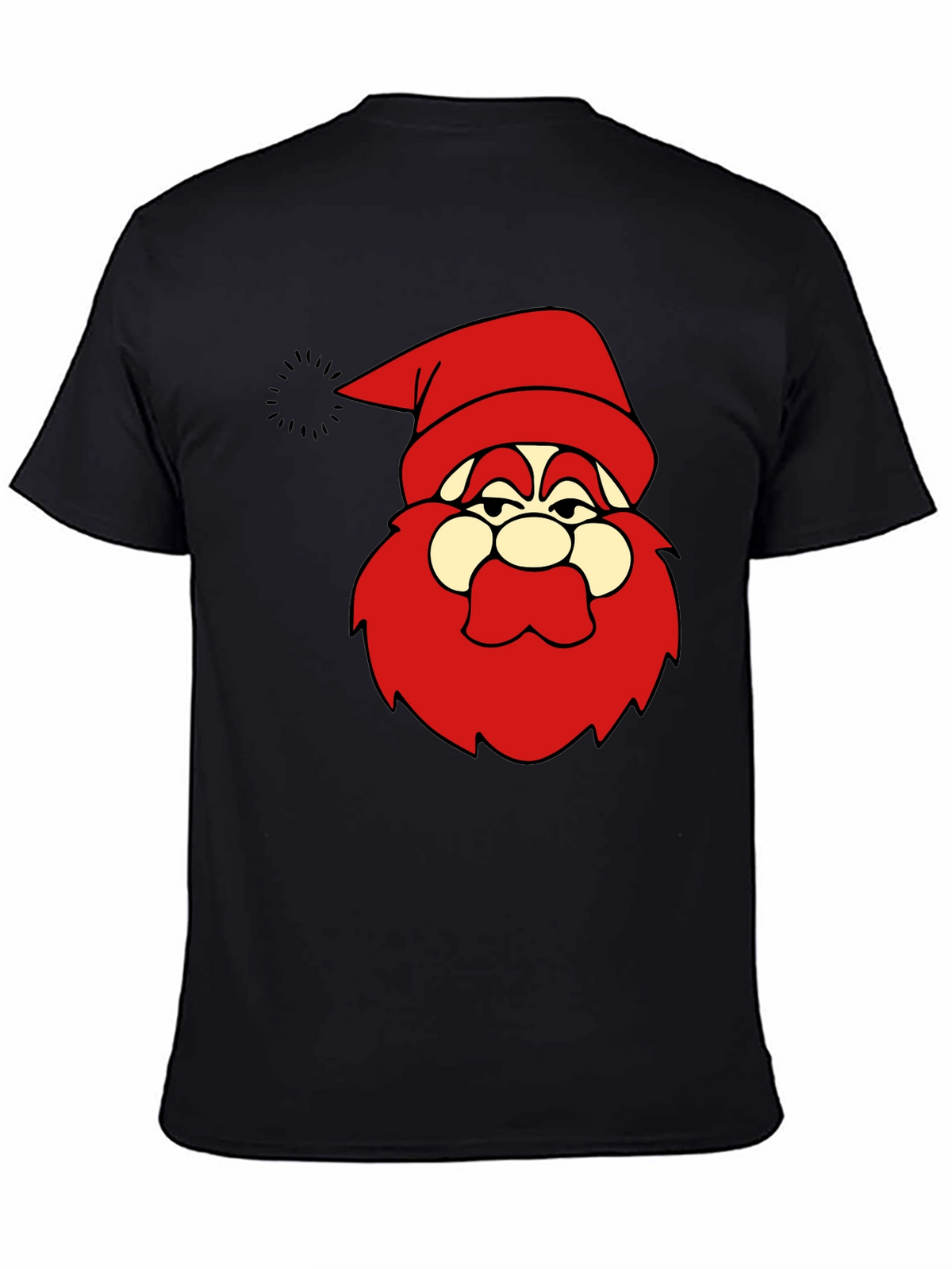 Funny Santa Graphic Black T-Shirt