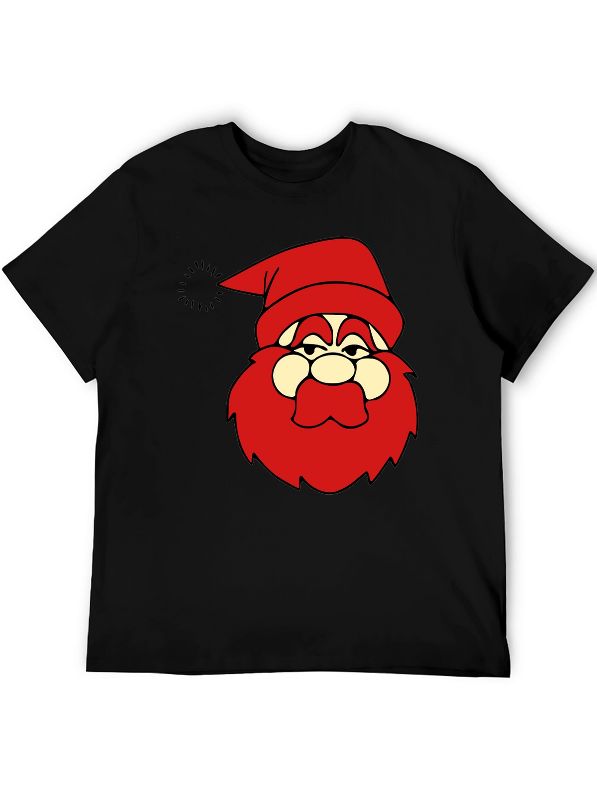 Funny Santa Graphic Black T-Shirt