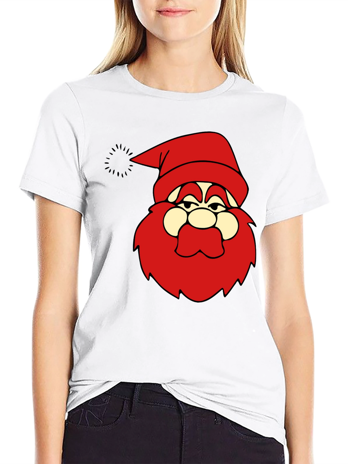Funny Santa Graphic Black T-Shirt