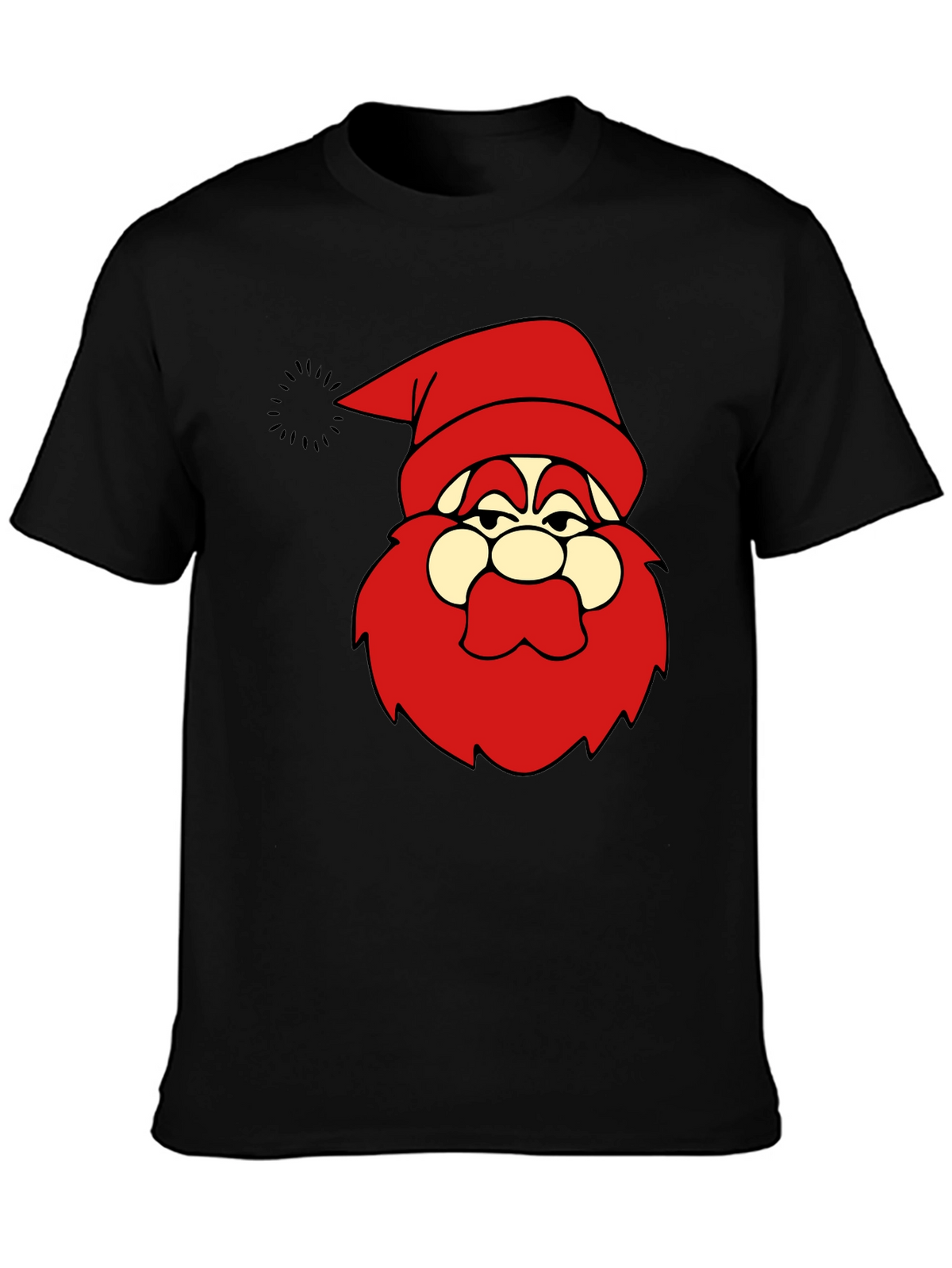 Funny Santa Graphic Black T-Shirt