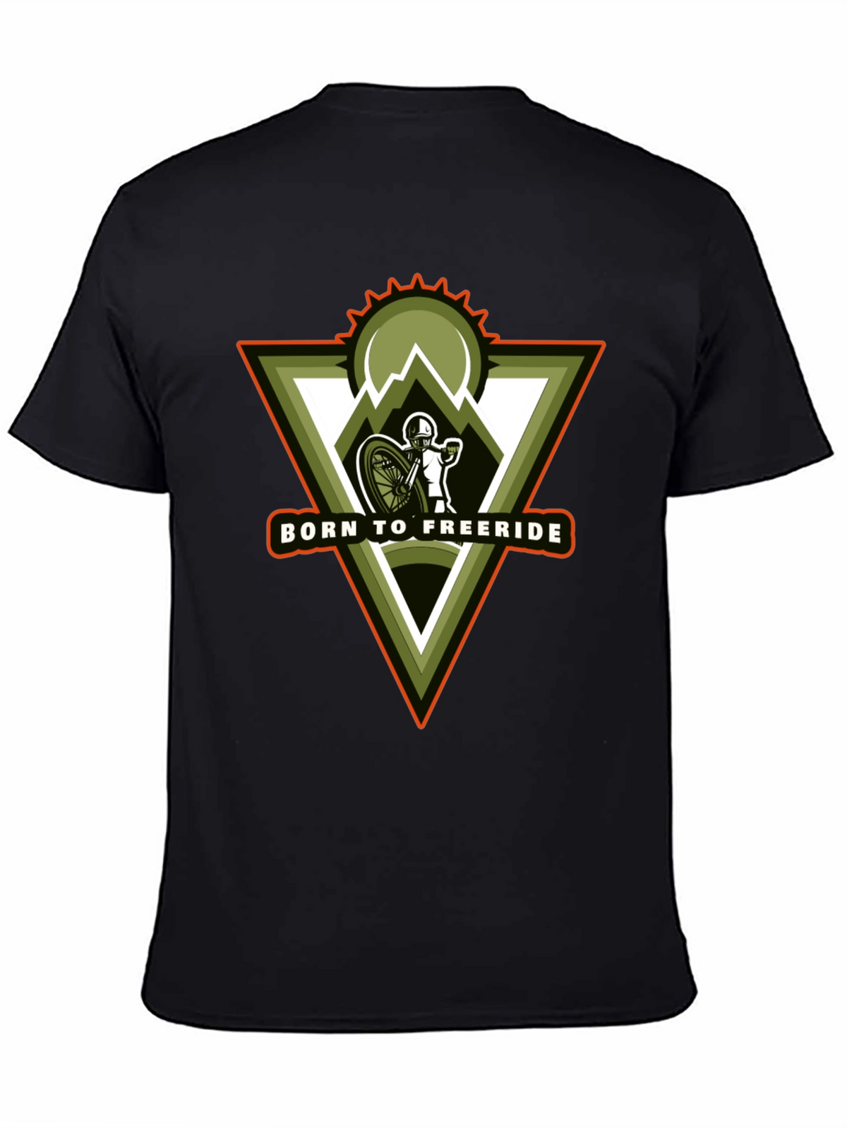 Born to Freeride Mountain Biker Black T-Shirt