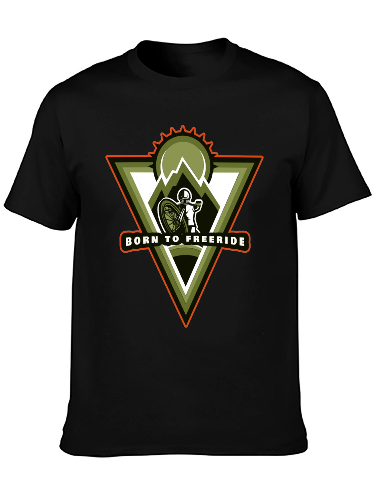 Born to Freeride Mountain Biker Black T-Shirt
