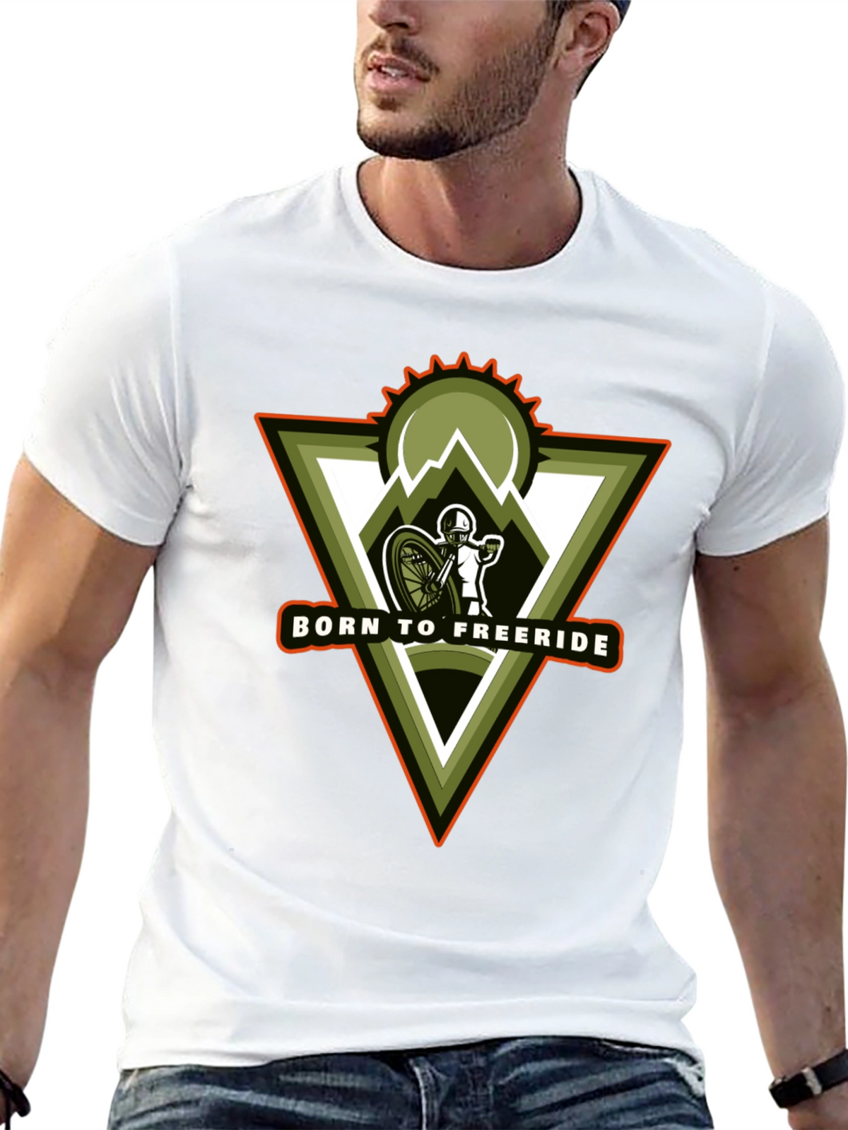 Born to Freeride Mountain Biker Black T-Shirt
