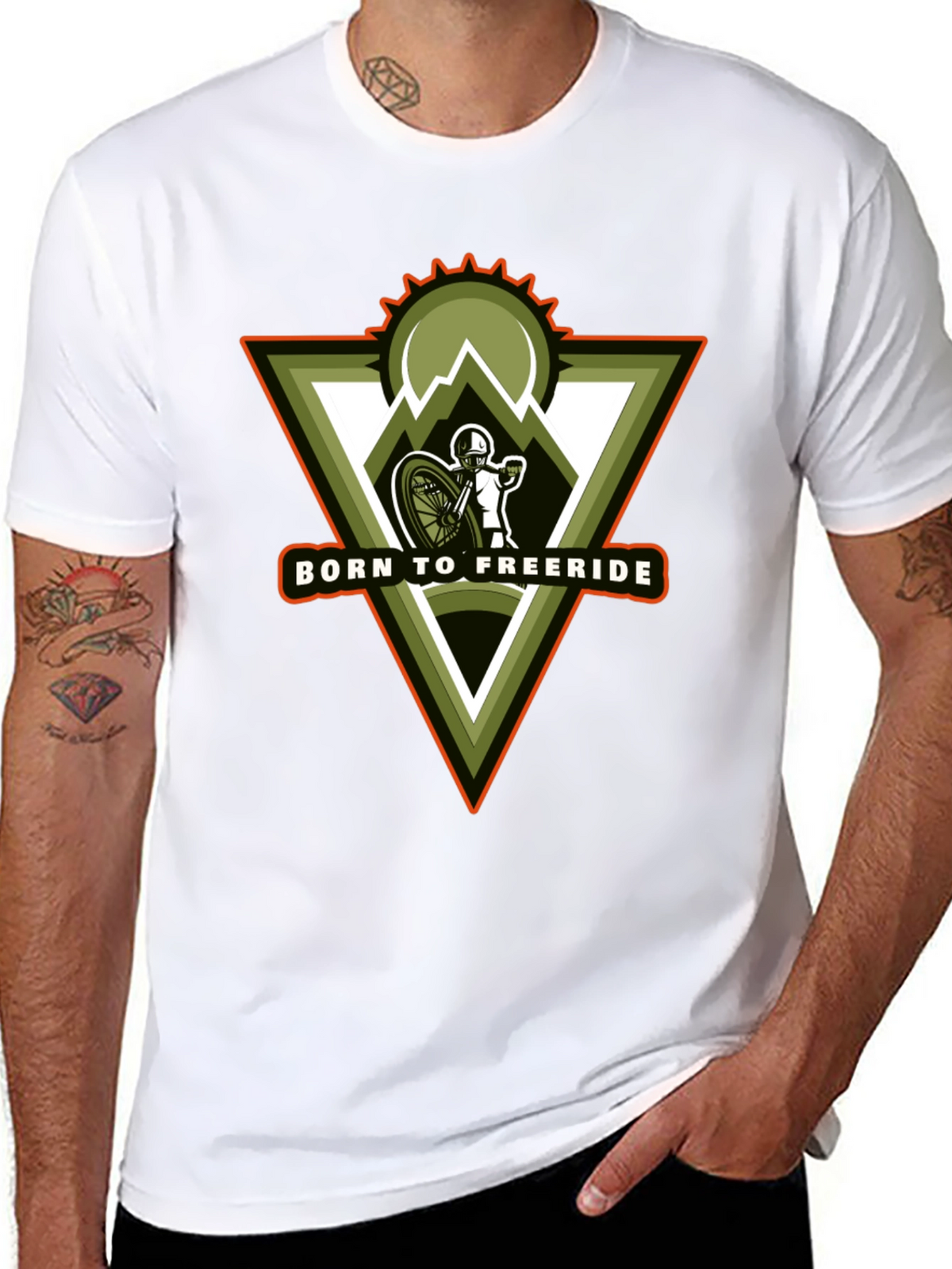 Born to Freeride Mountain Biker Black T-Shirt