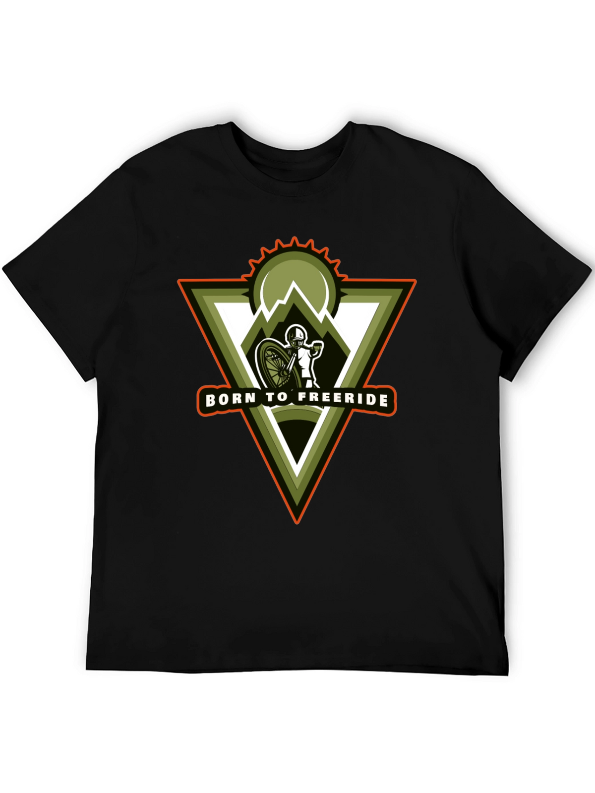 Born to Freeride Mountain Biker Black T-Shirt