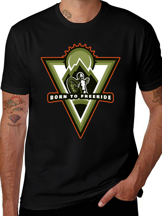 Born to Freeride Mountain Biker Black T-Shirt