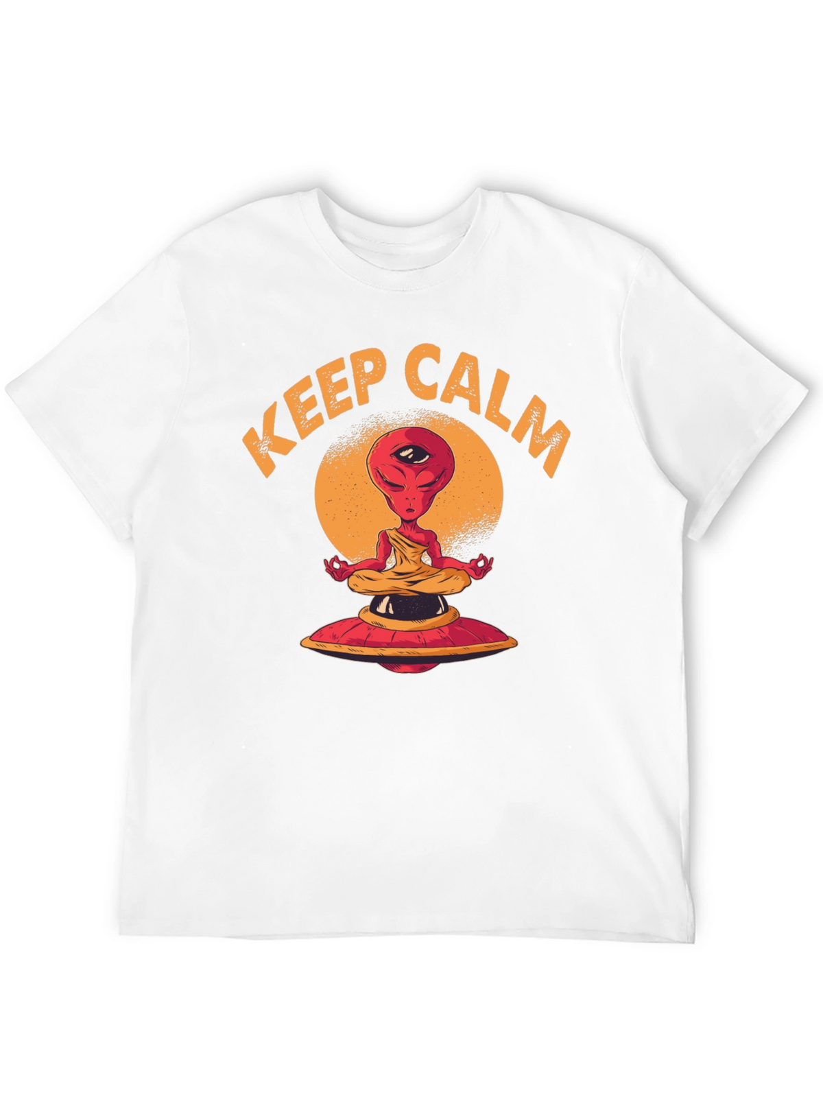 Keep Calm Meditating Alien UFO T-Shirt