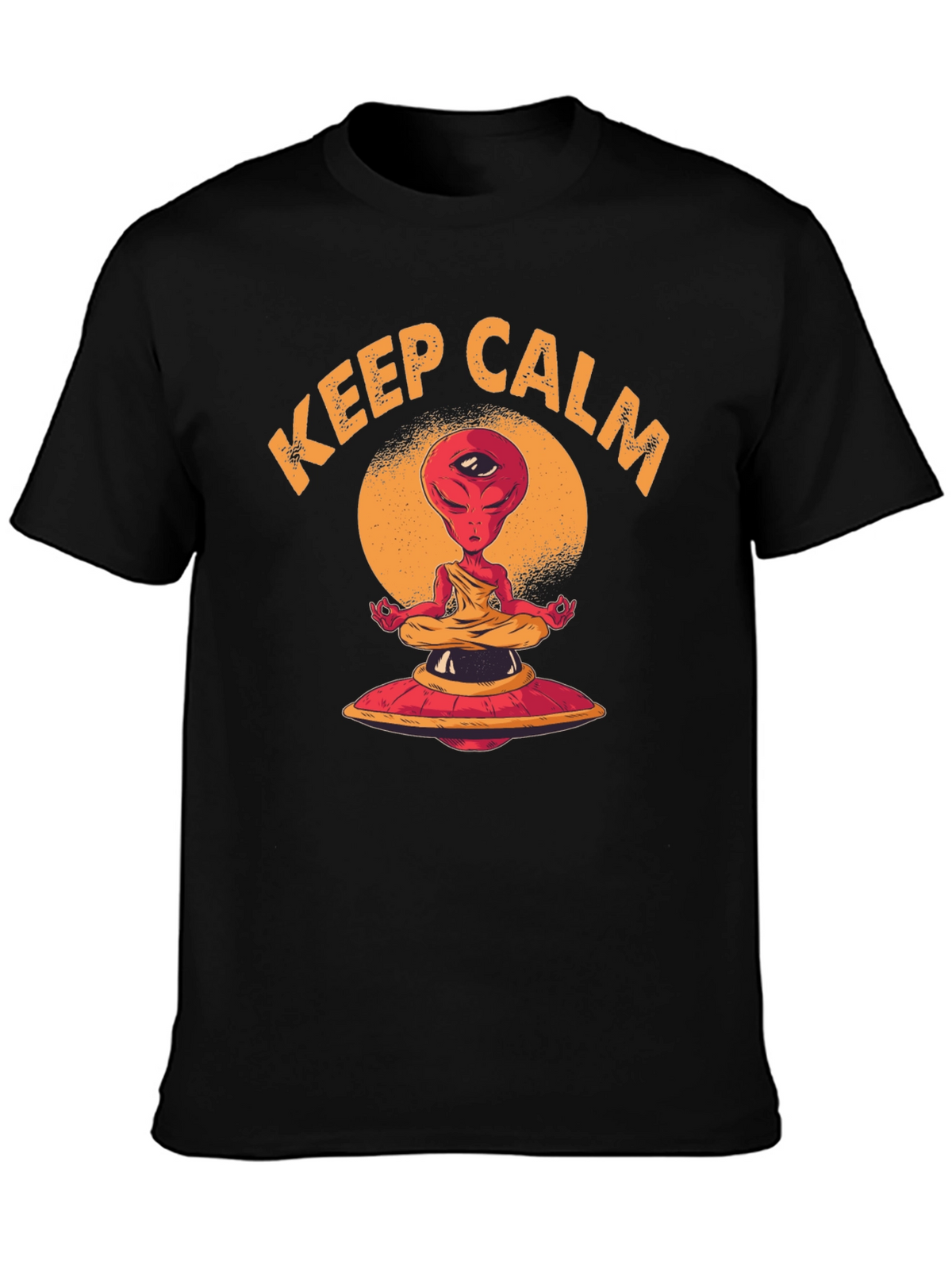 Keep Calm Meditating Alien UFO T-Shirt