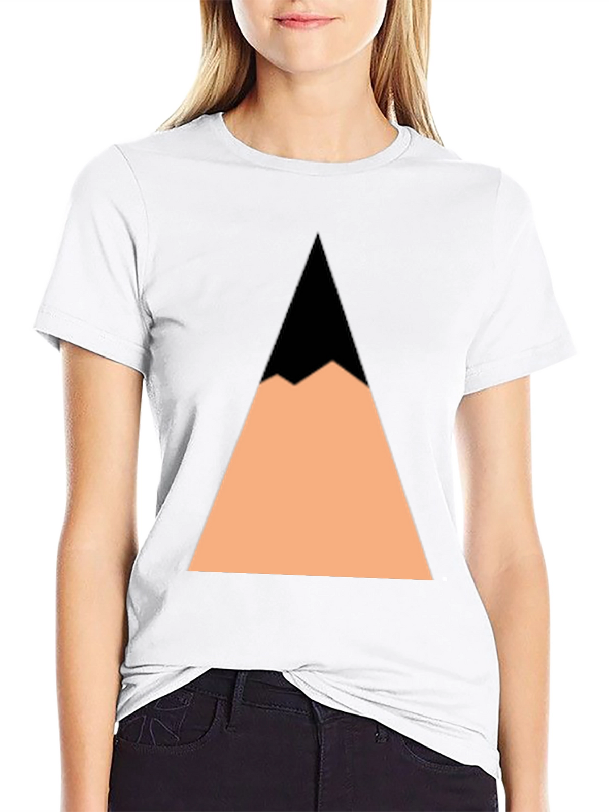 Geometric Mountain Peak Black T-Shirt