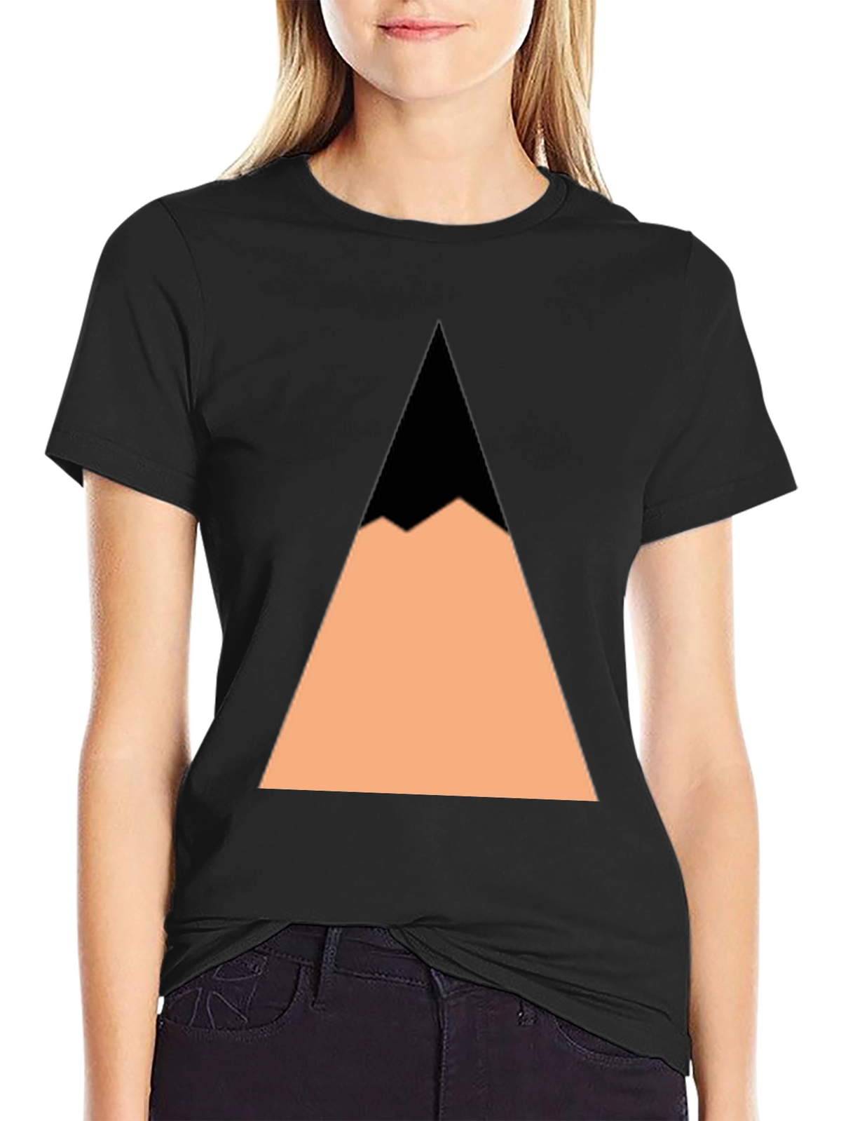 Geometric Mountain Peak Black T-Shirt