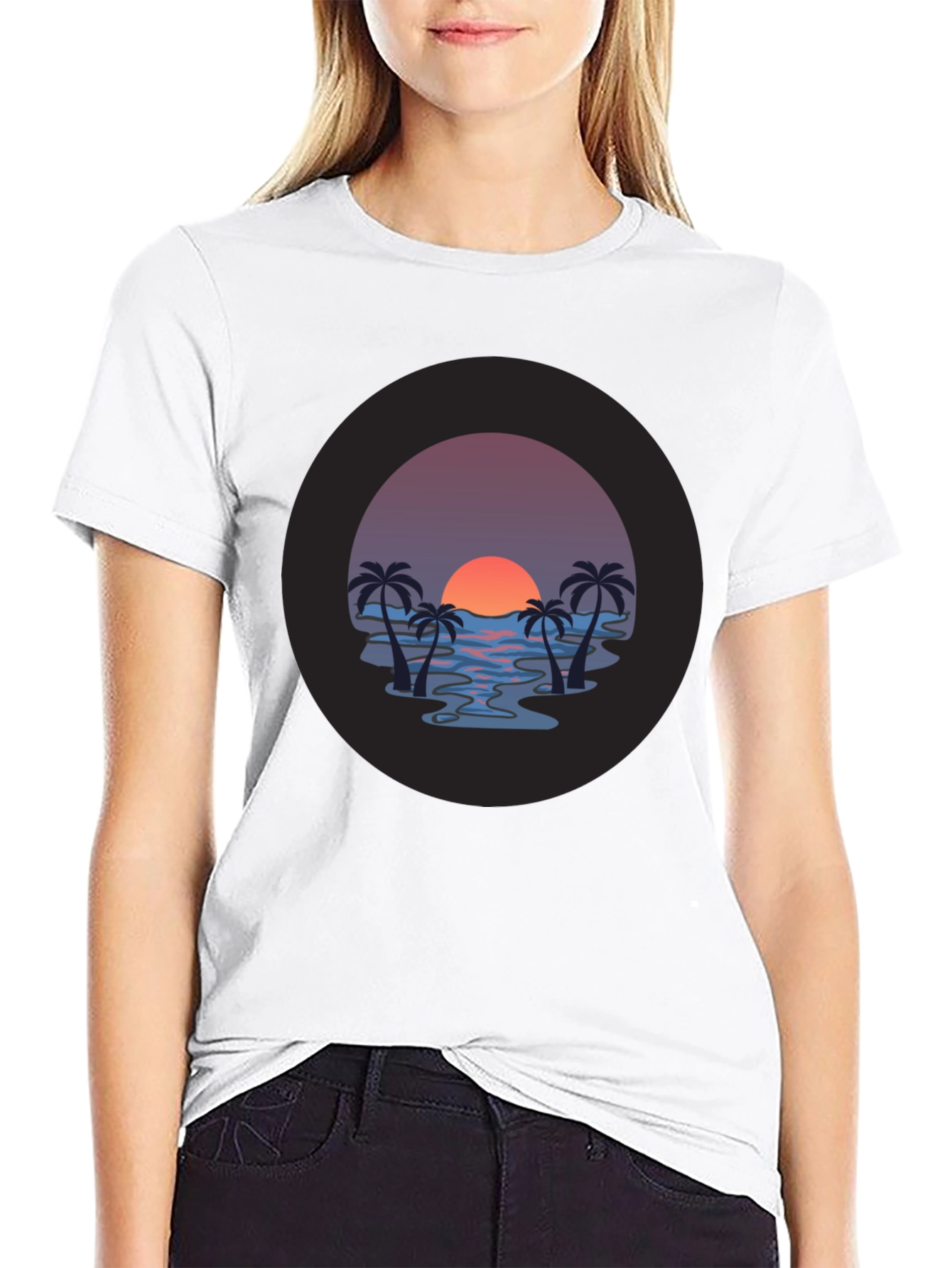 Sunset Palm T-Shirt - Tropical Vibe