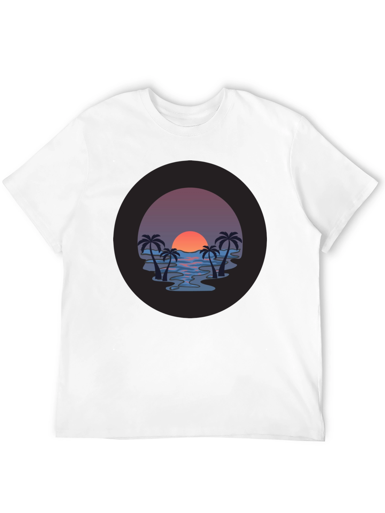 Sunset Palm T-Shirt - Tropical Vibe