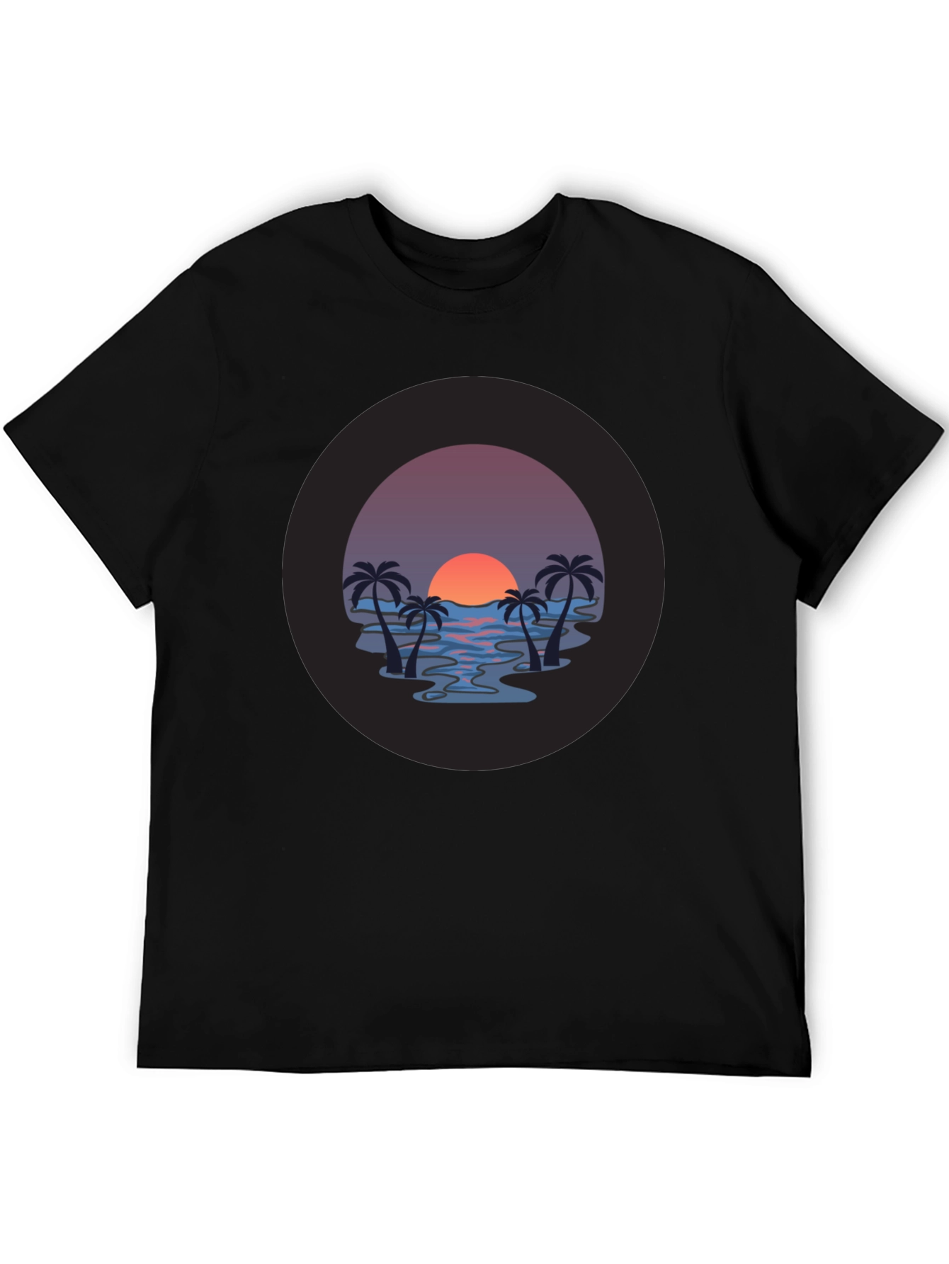 Sunset Palm T-Shirt - Tropical Vibe