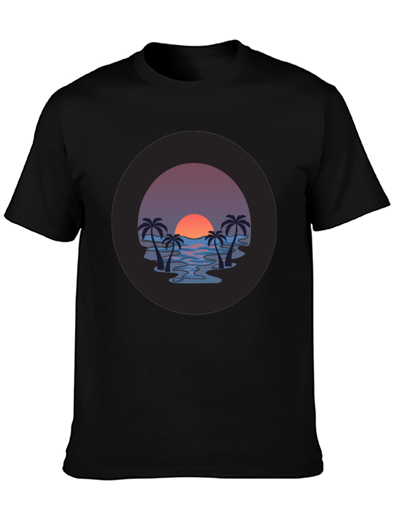 Sunset Palm T-Shirt - Tropical Vibe
