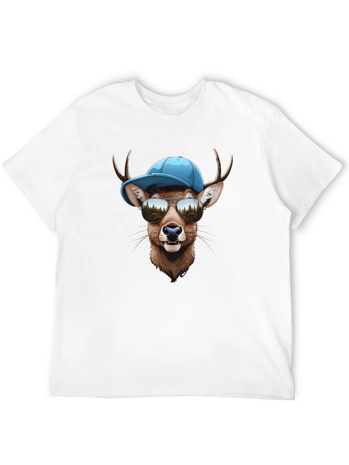 Cool Deer Graphic T-Shirt - Mens Black Tee