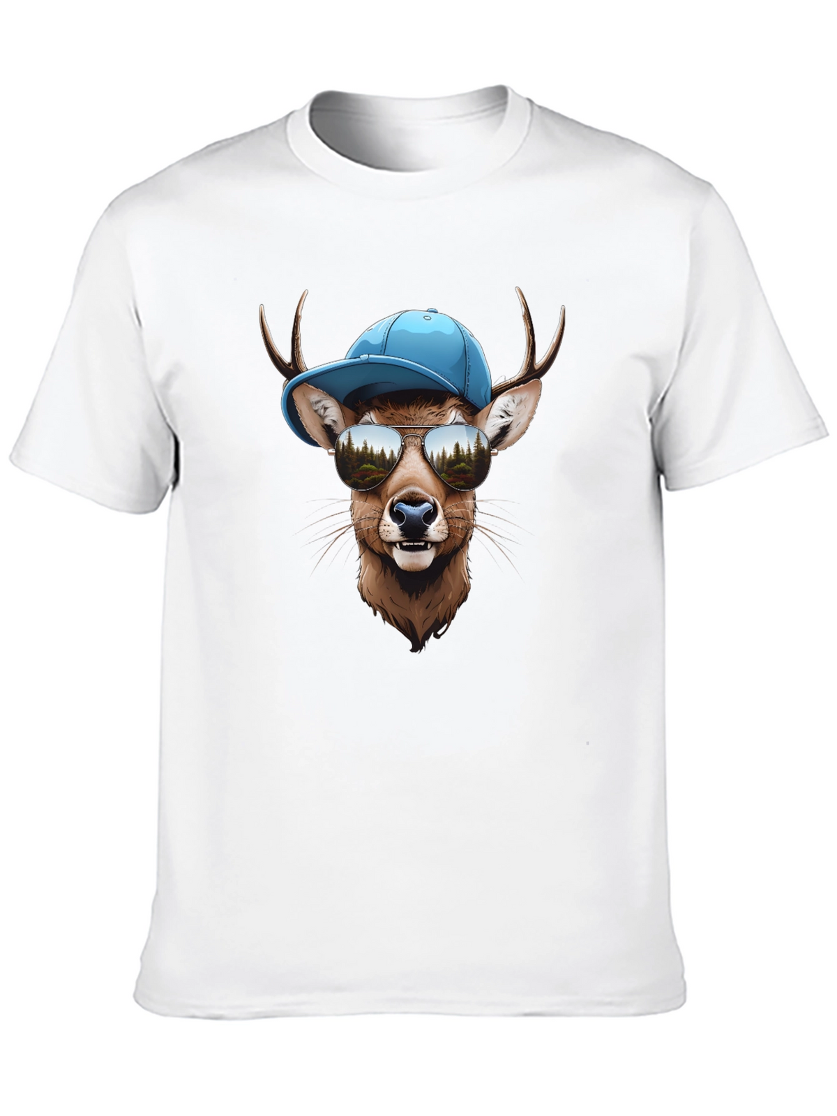 Cool Deer Graphic T-Shirt - Mens Black Tee