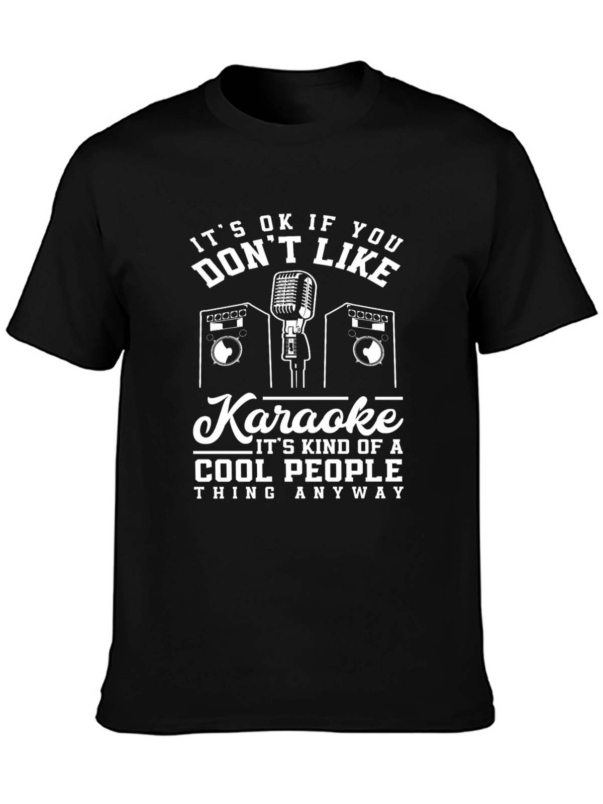 Karaoke Cool People T-Shirt - Black Graphic Tee