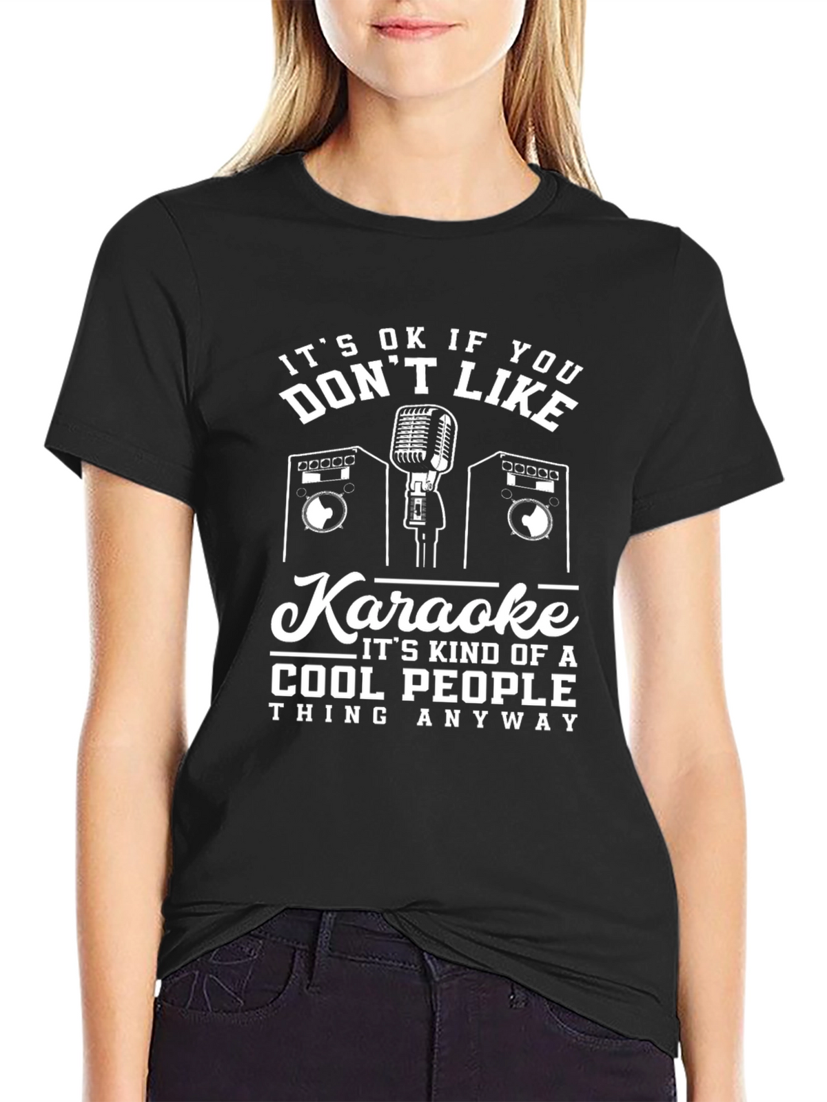Karaoke Cool People T-Shirt - Black Graphic Tee