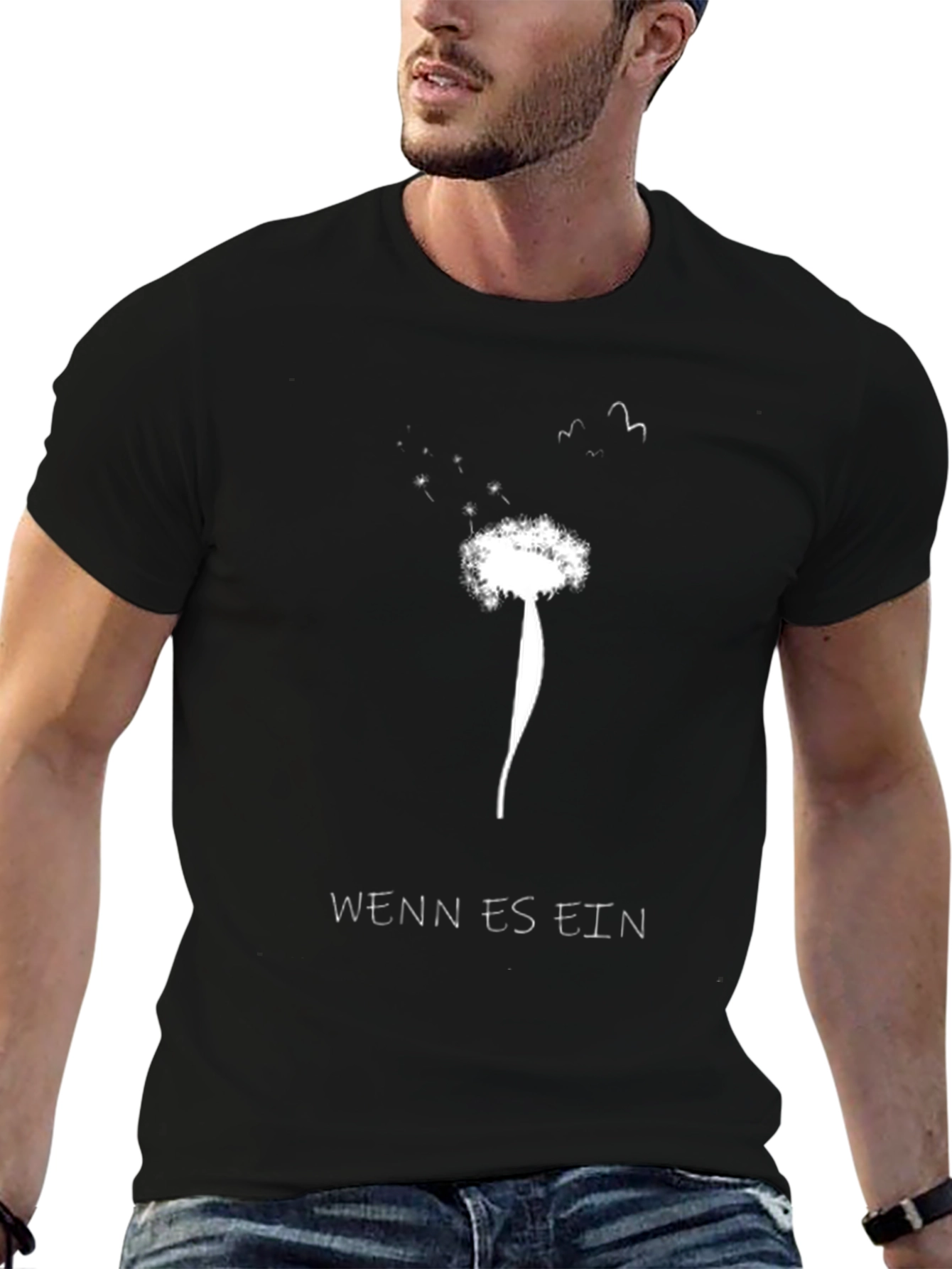 Dandelion Wish Graphic T-Shirt - Black