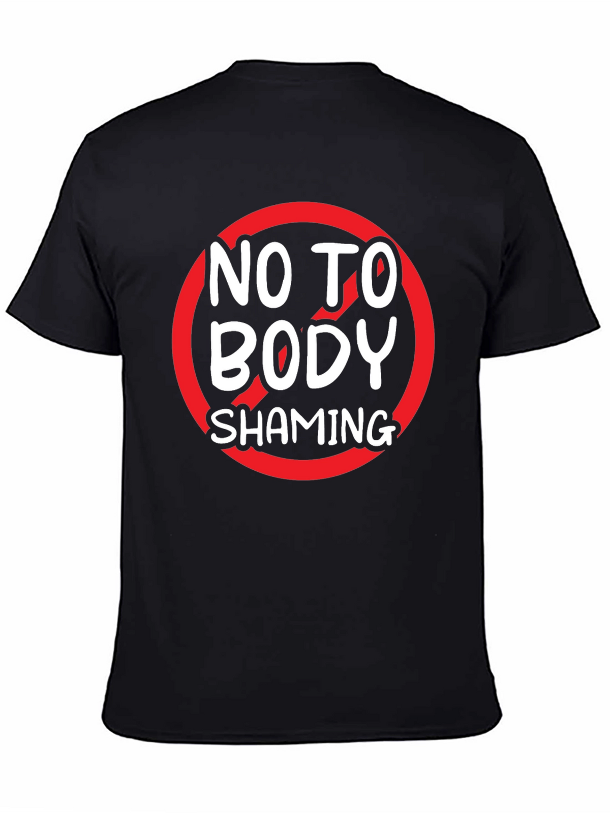 No to Body Shaming Graphic Tee - Black
