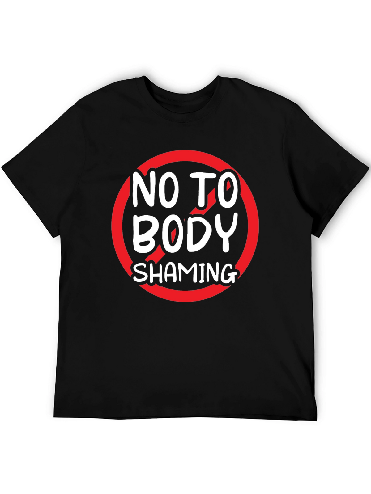 No to Body Shaming Graphic Tee - Black