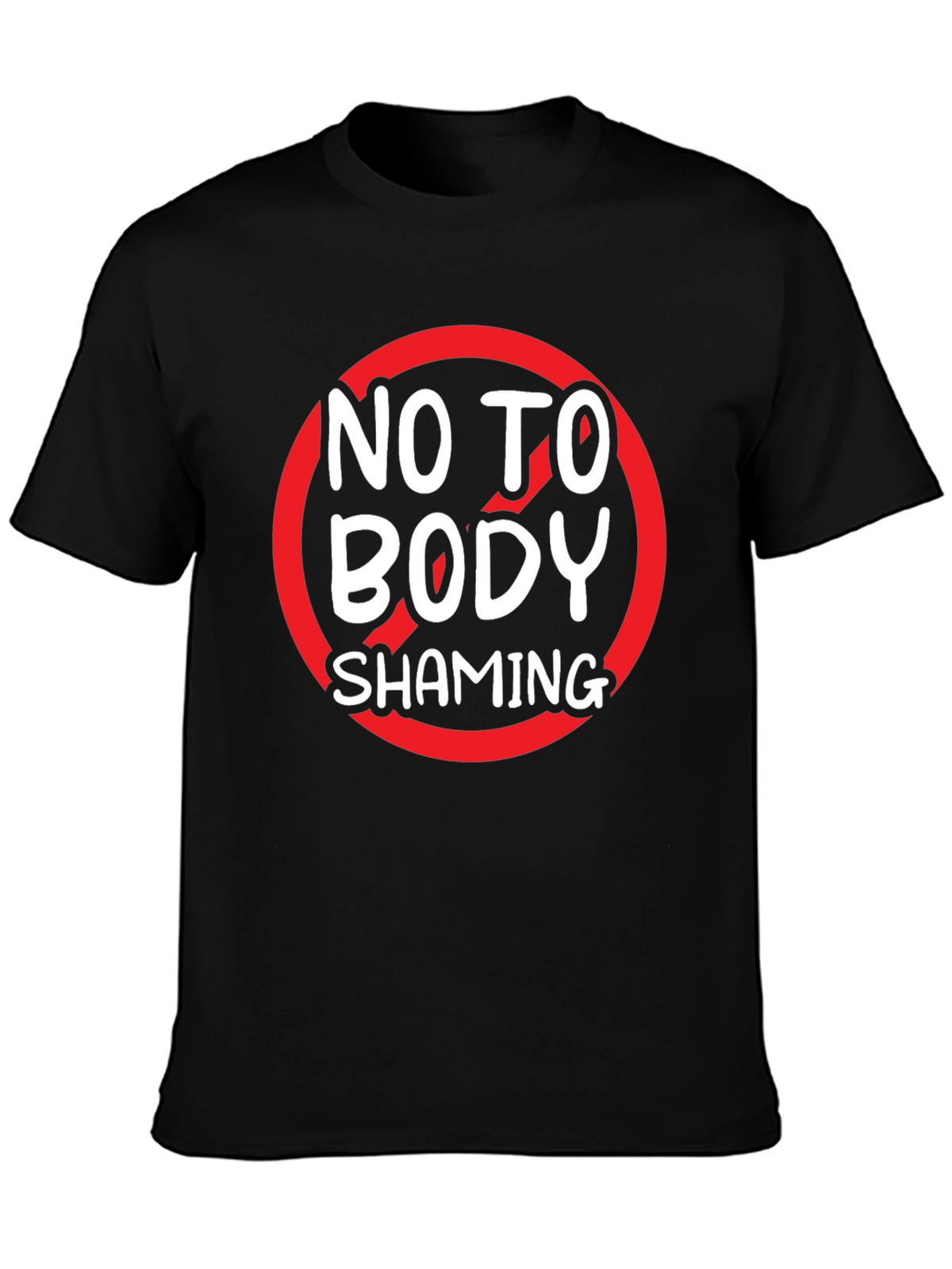 No to Body Shaming Graphic Tee - Black