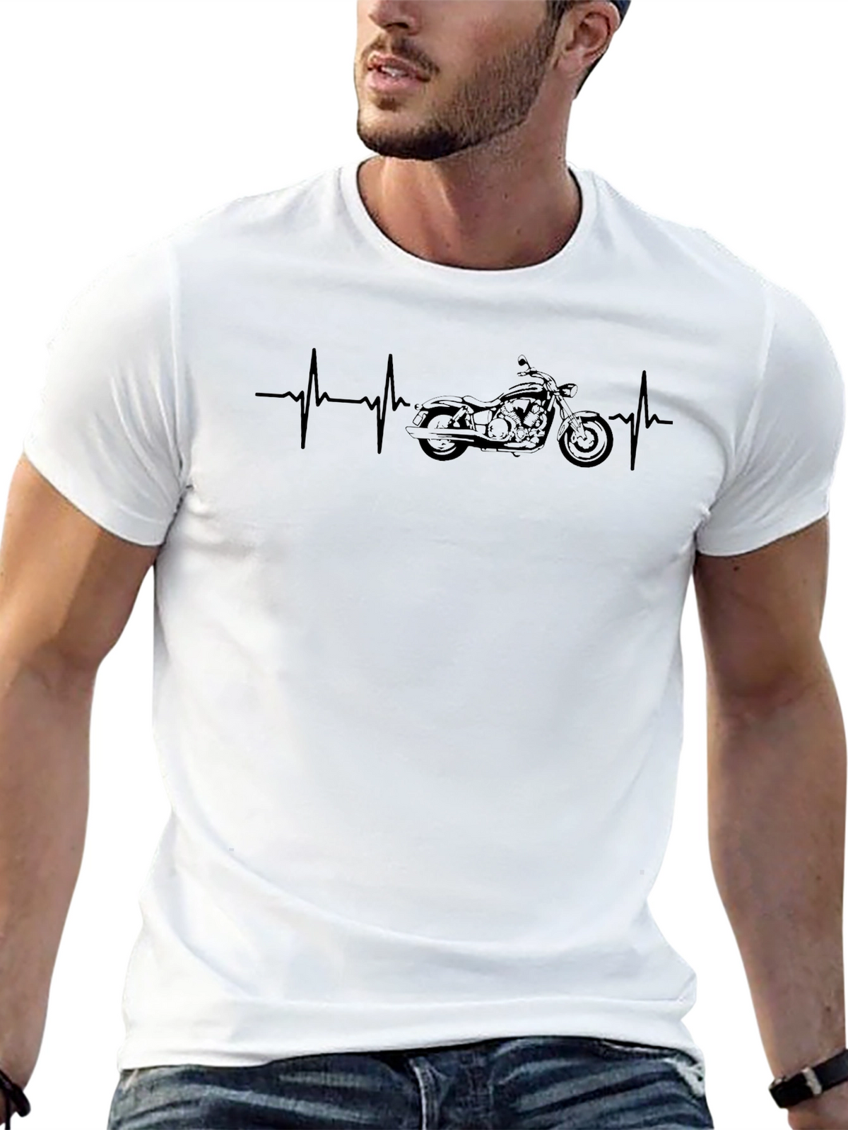 Motorcycle Heartbeat T-Shirt - Ride Your Passion