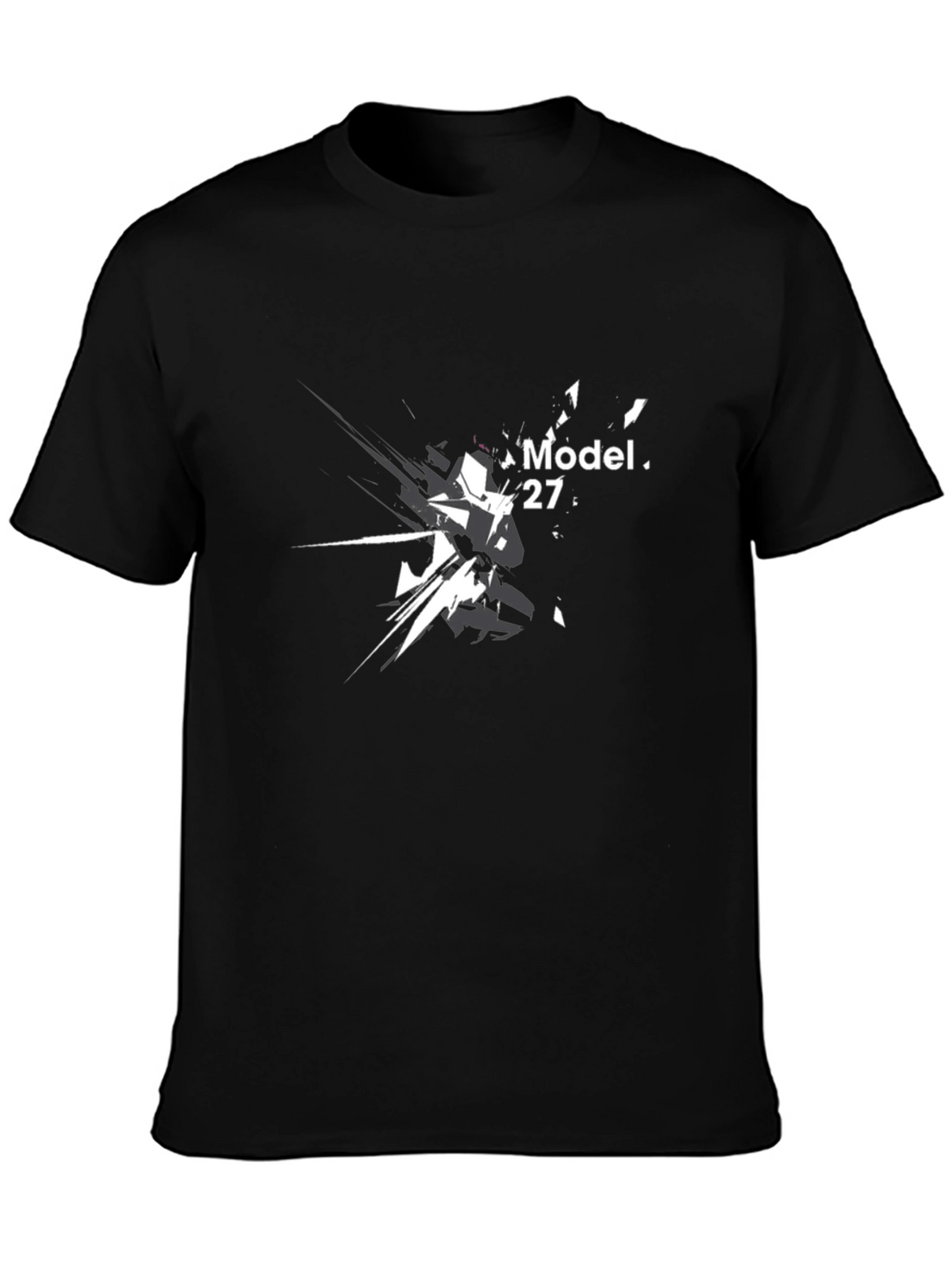 Model 27 Graphic Print Black T-Shirt