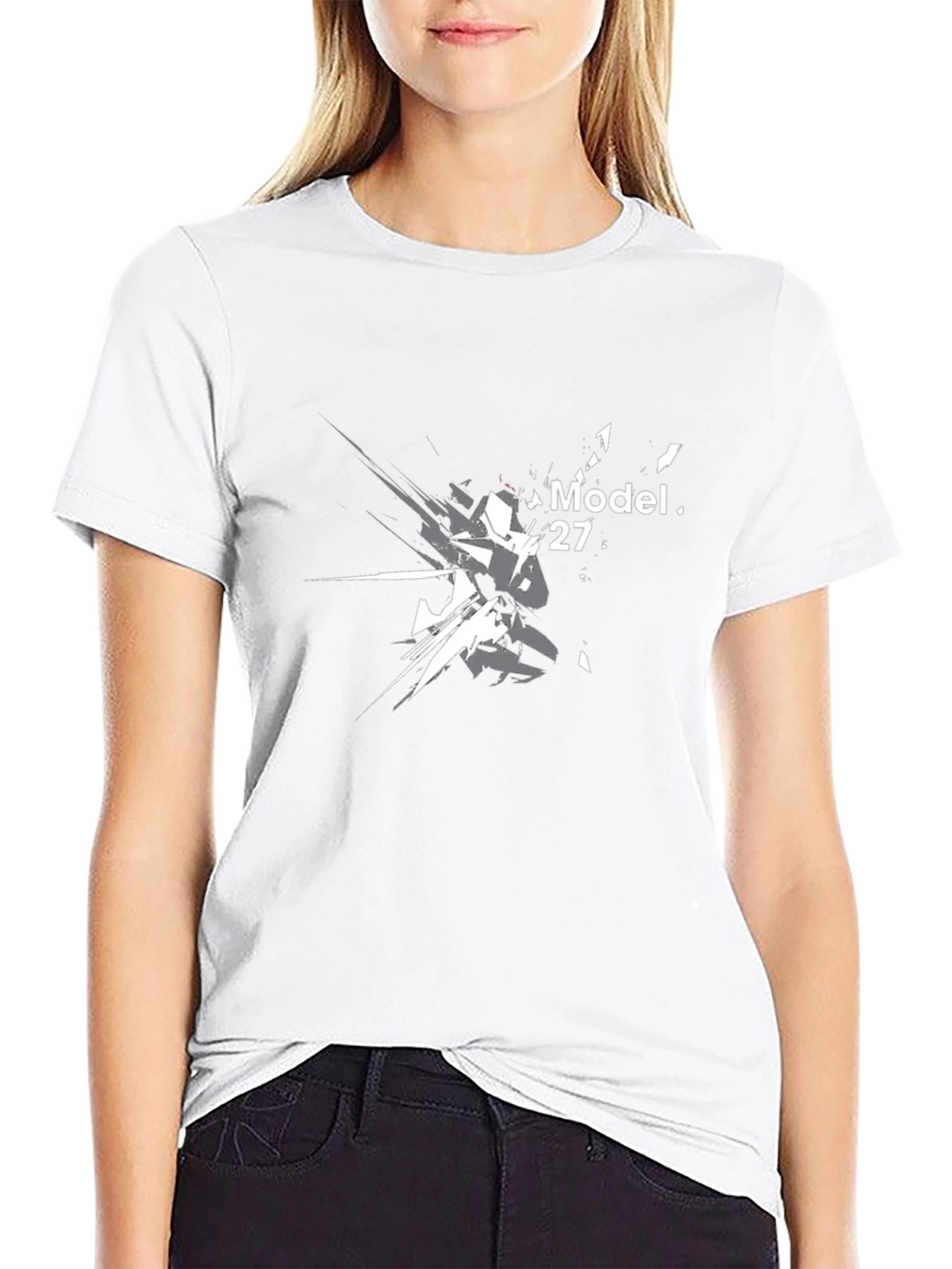 Model 27 Graphic Print Black T-Shirt