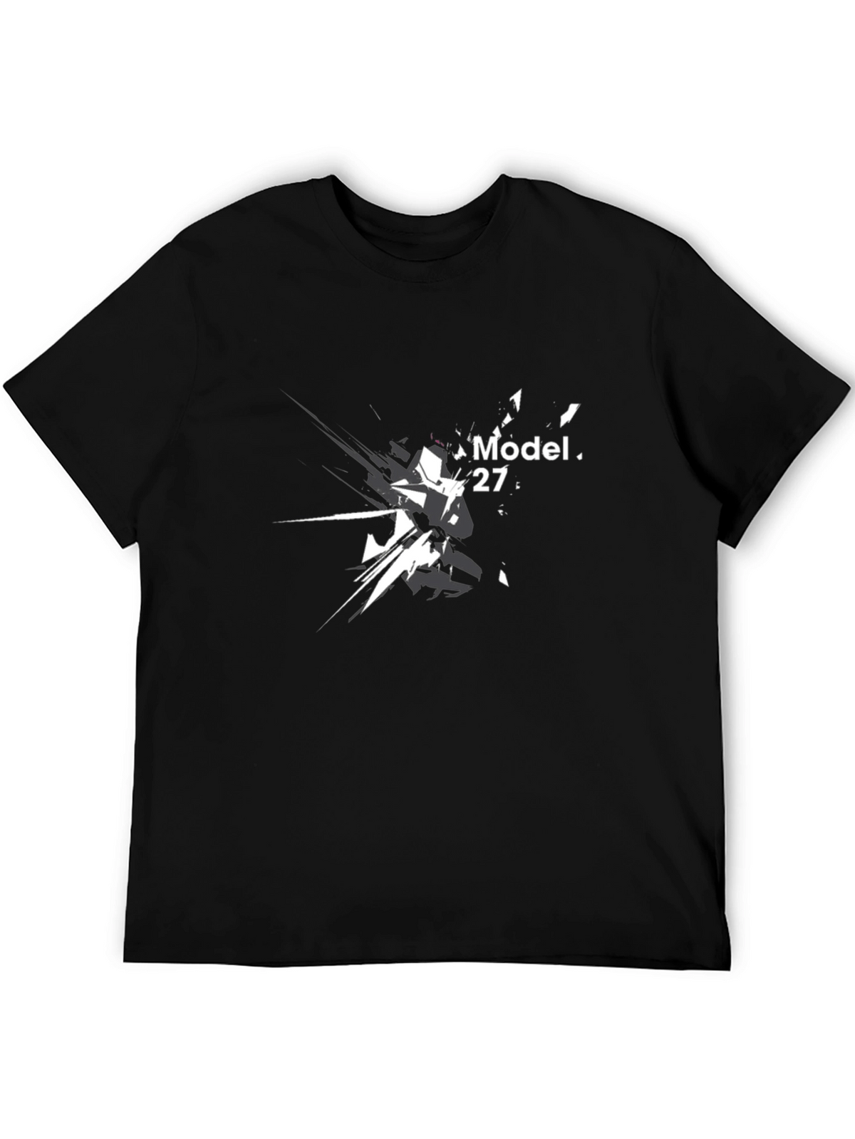Model 27 Graphic Print Black T-Shirt
