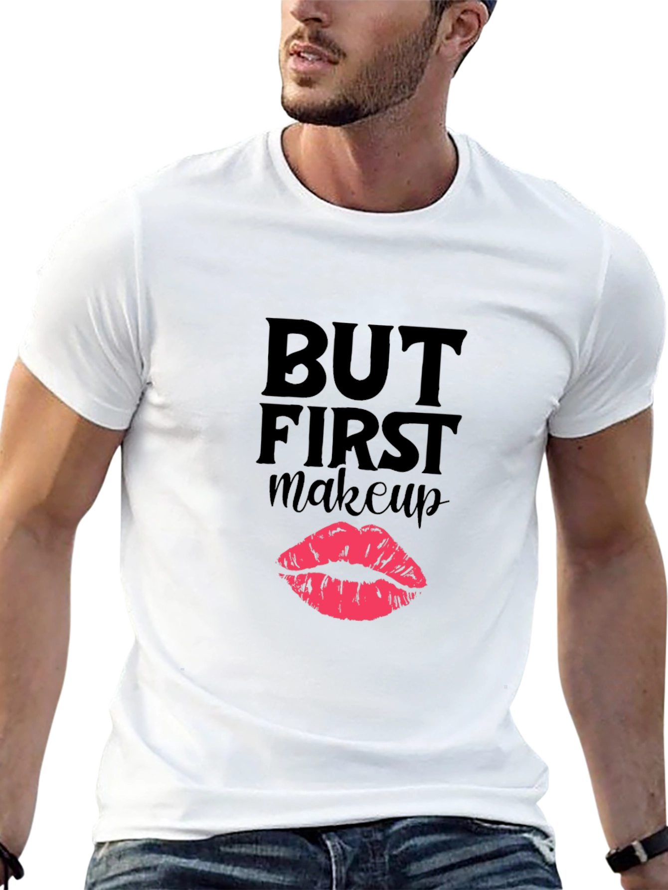 But First Makeup T-Shirt Funny Lipstick Graphic Tee