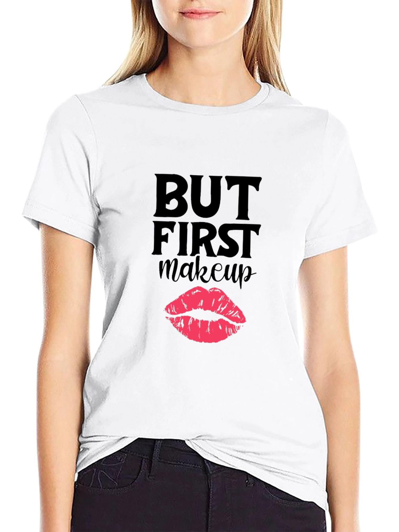 But First Makeup T-Shirt Funny Lipstick Graphic Tee